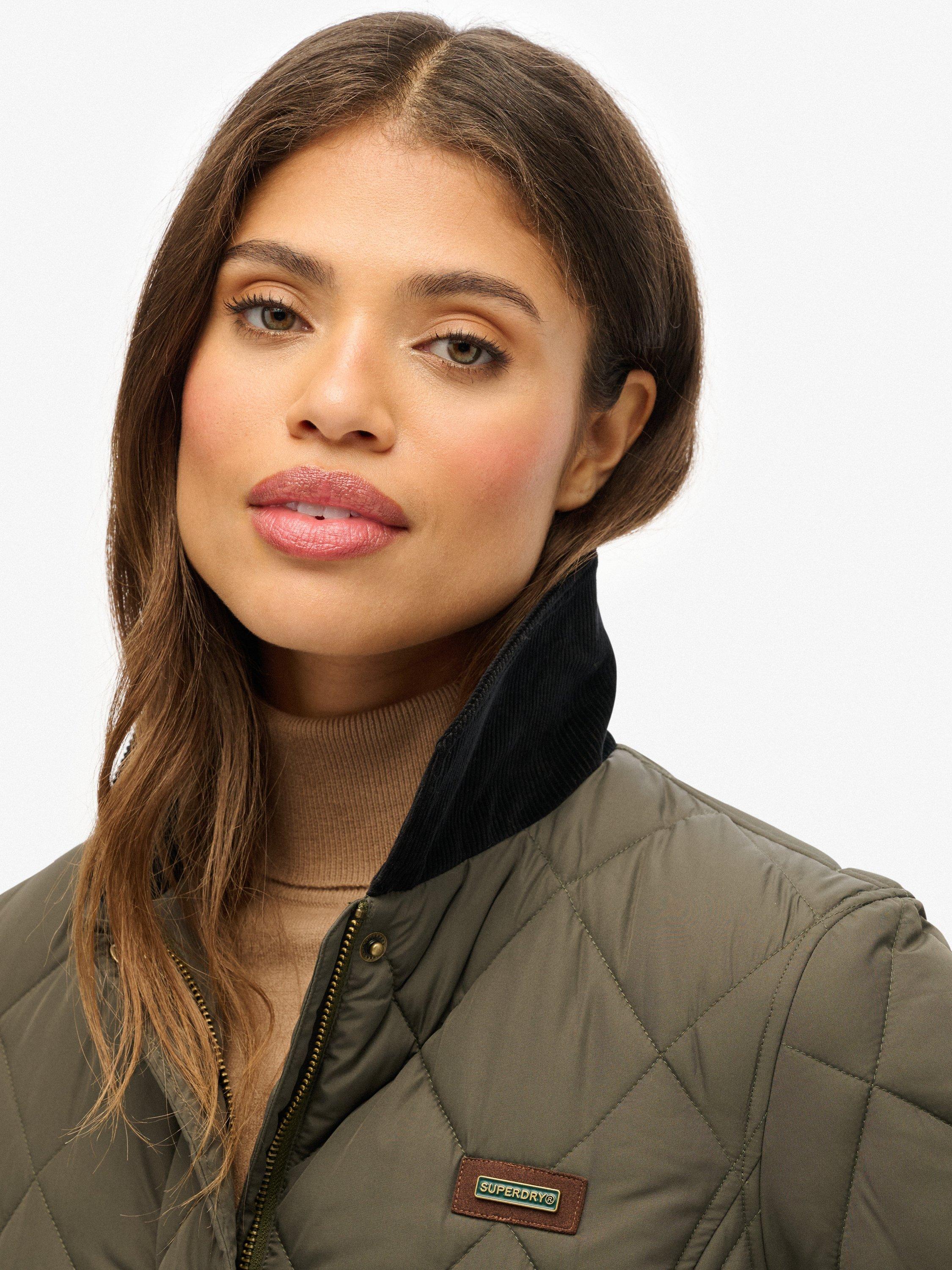 Product image 5 of 7, which shows Superdry Corduroy Trimmed Liner Jacket, Army Khaki, 12