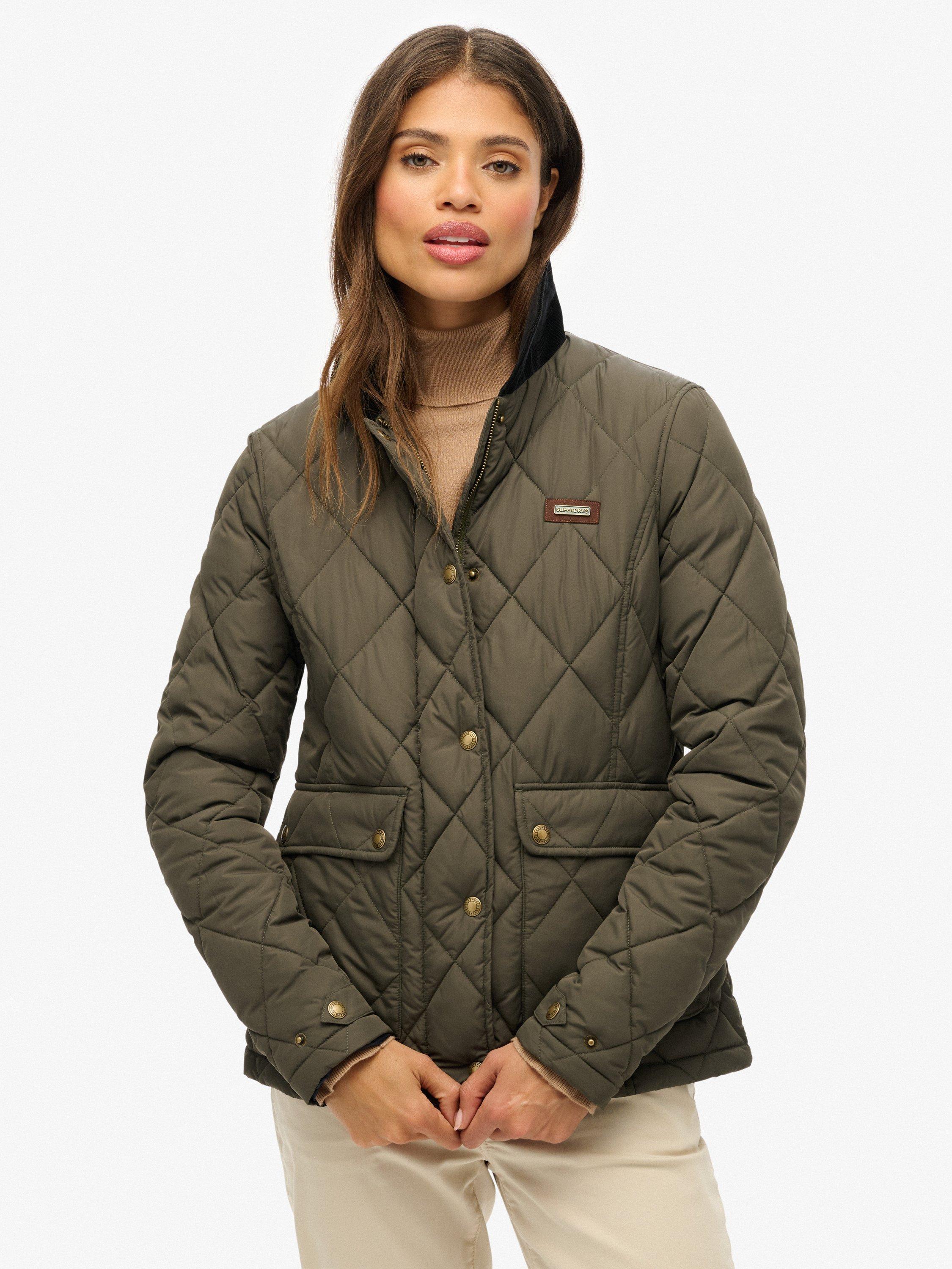 Product image 6 of 7, which shows Superdry Corduroy Trimmed Liner Jacket, Army Khaki, 12
