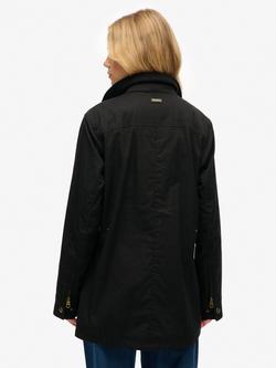 Superdry Slim Fit Waxed Jacket, Black - view 2, Black