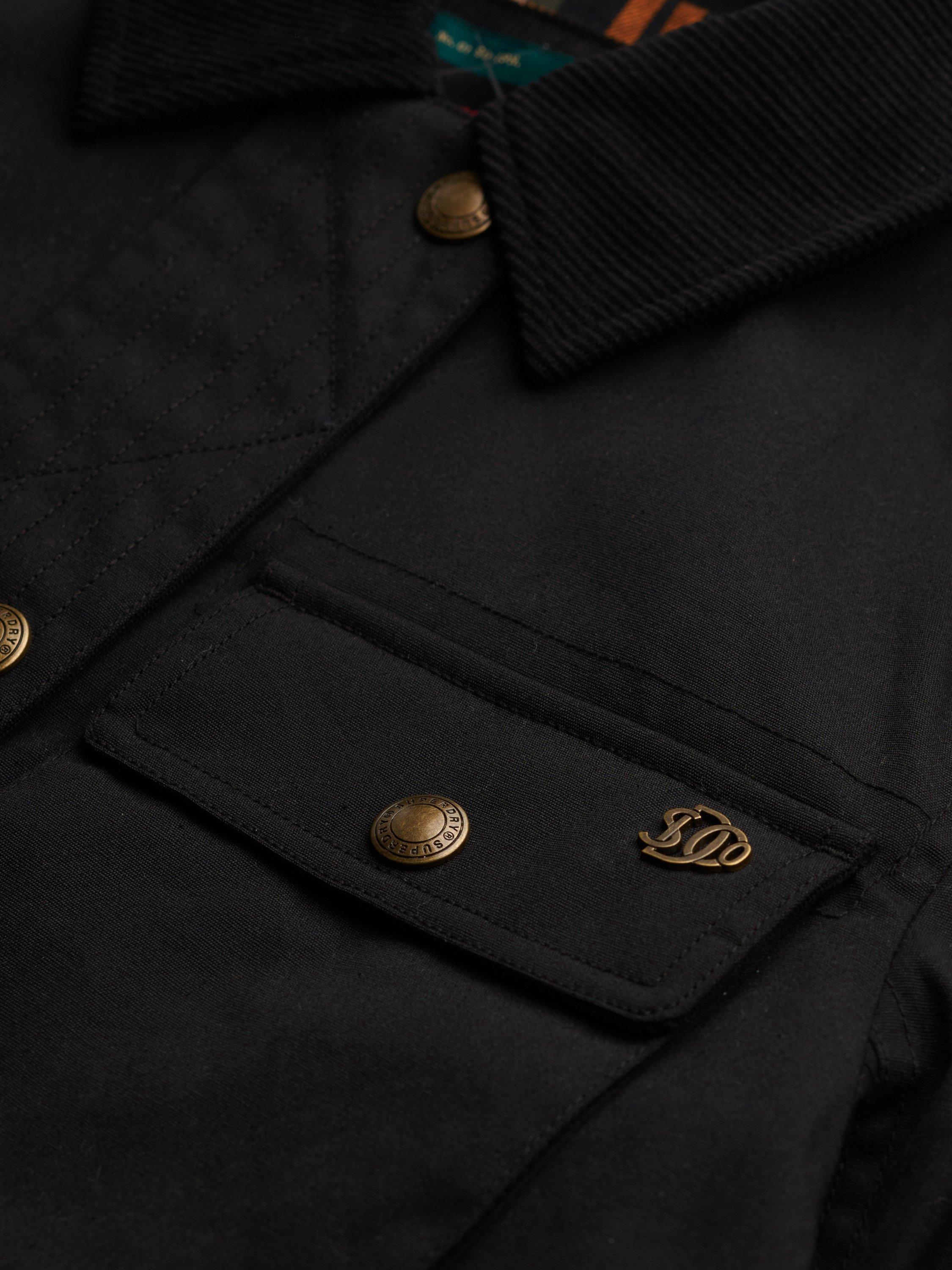 Product image 6 of 6, which shows Superdry Slim Fit Waxed Jacket, Black, 16