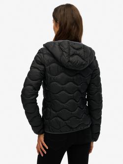 Superdry Hooded Fuji Lite Wave Padded Jacket, Black - view 2, Black