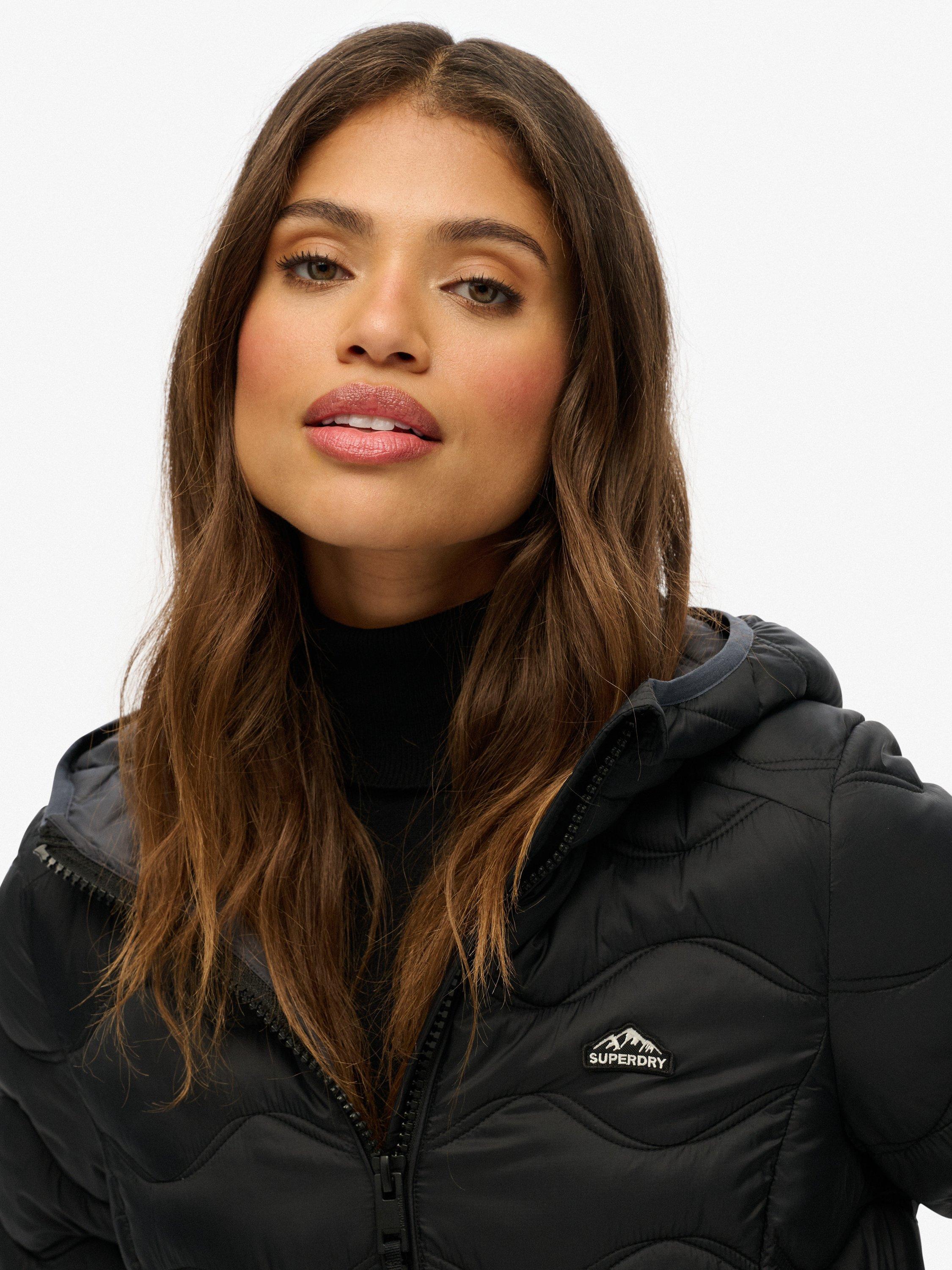 Product image 4 of 6, which shows Superdry Hooded Fuji Lite Wave Padded Jacket, Black, 12