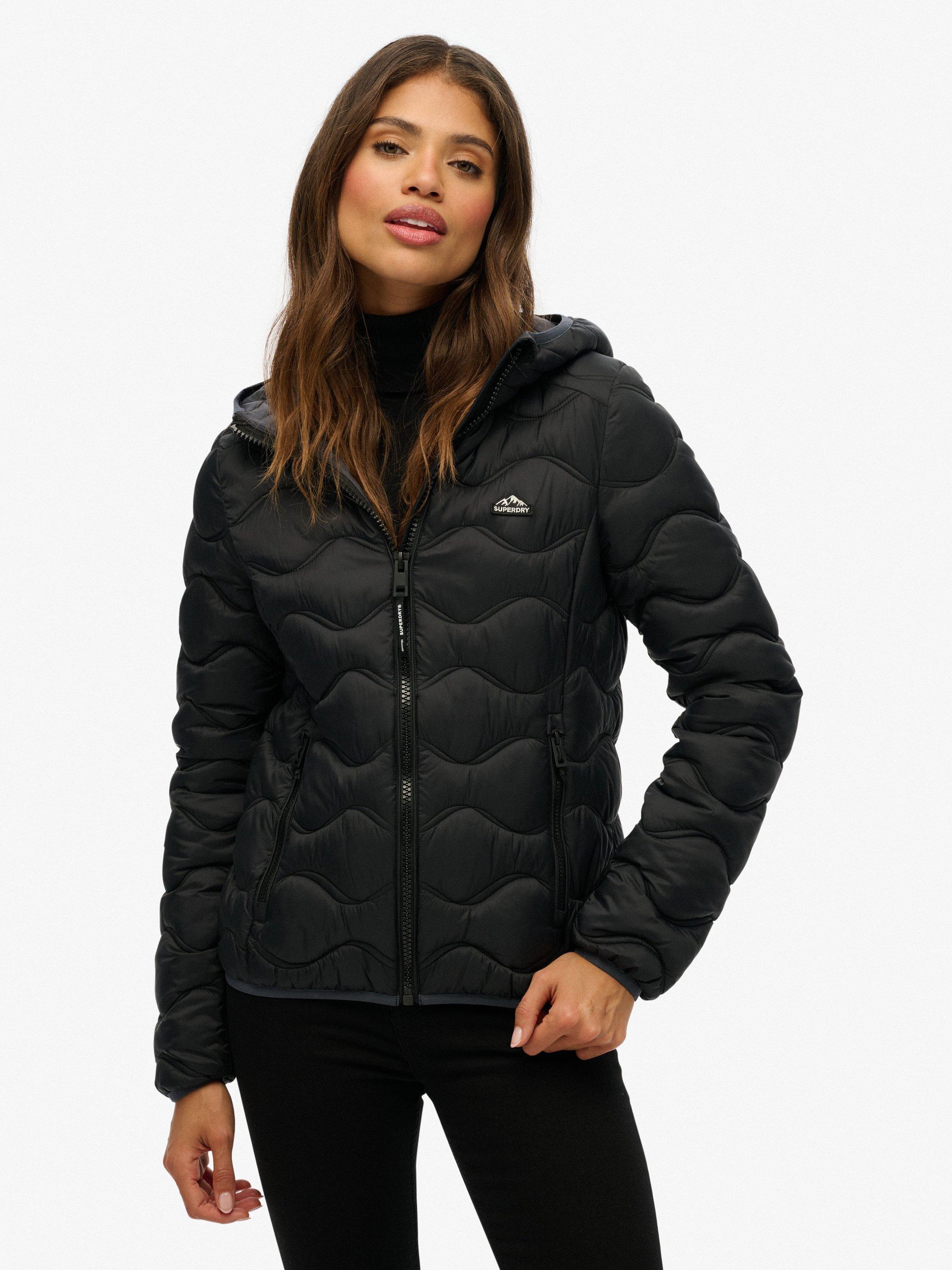 Product image 5 of 6, which shows Superdry Hooded Fuji Lite Wave Padded Jacket, Black, 12
