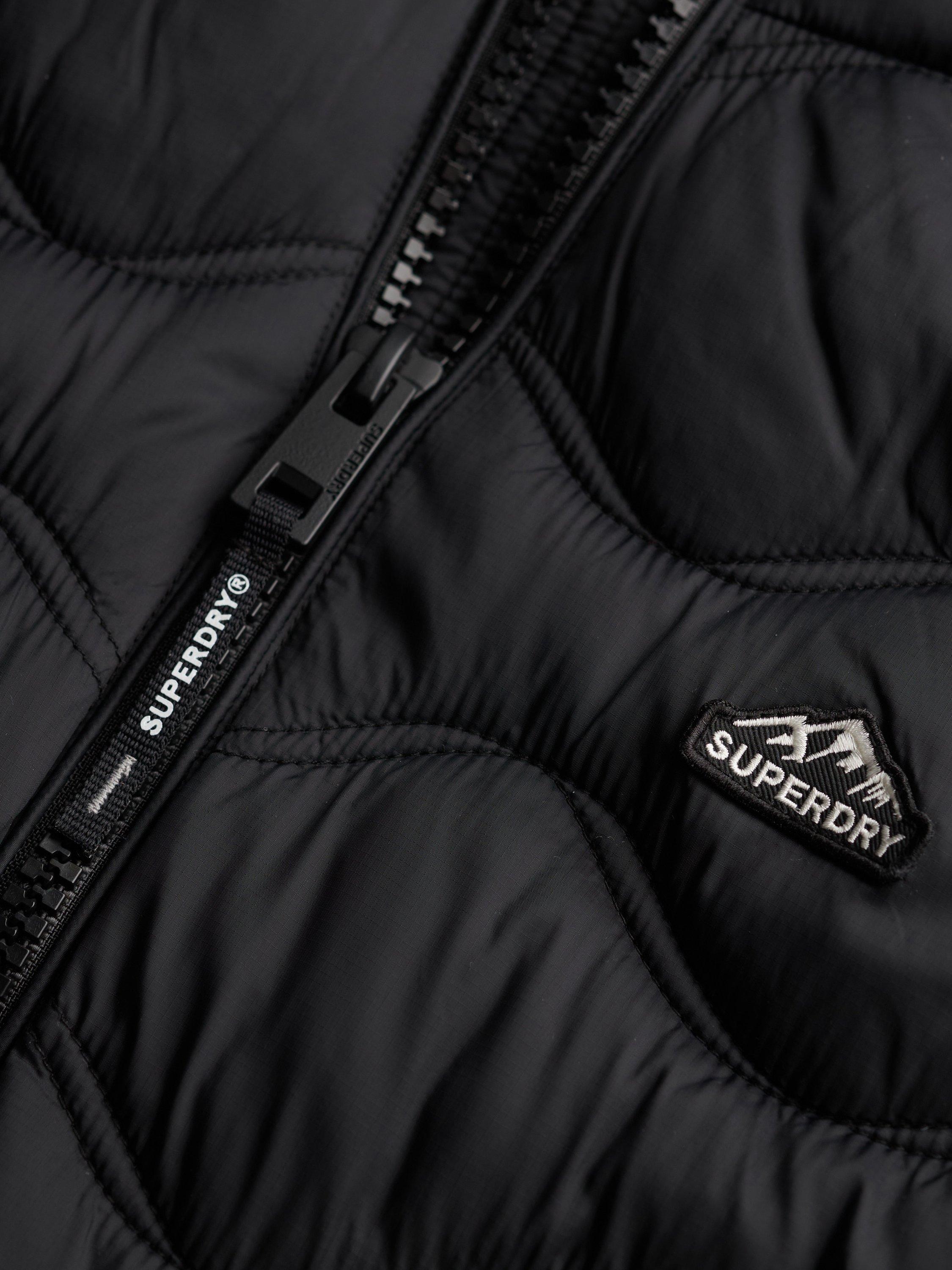Product image 6 of 6, which shows Superdry Hooded Fuji Lite Wave Padded Jacket, Black, 12