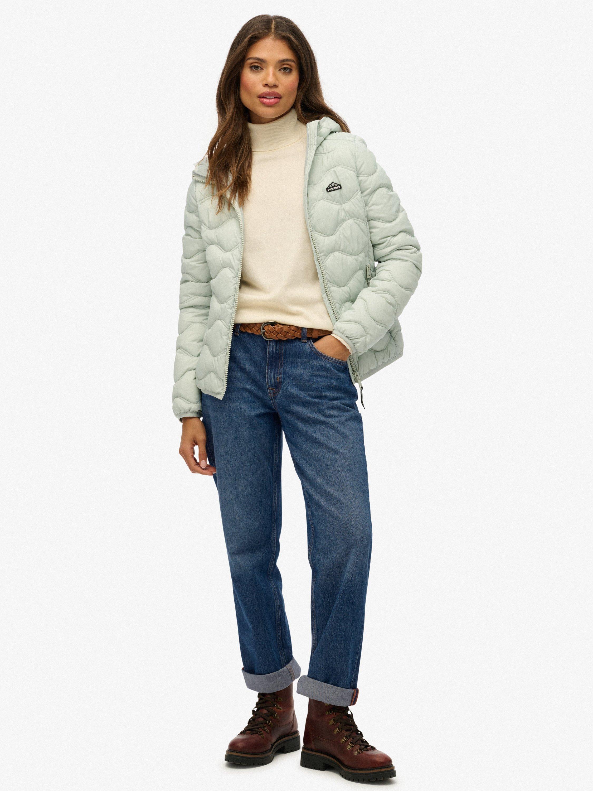 Product image 3 of 7, which shows Superdry Hooded Fuji Lite Wave Padded Jacket, Puritan Grey, 12