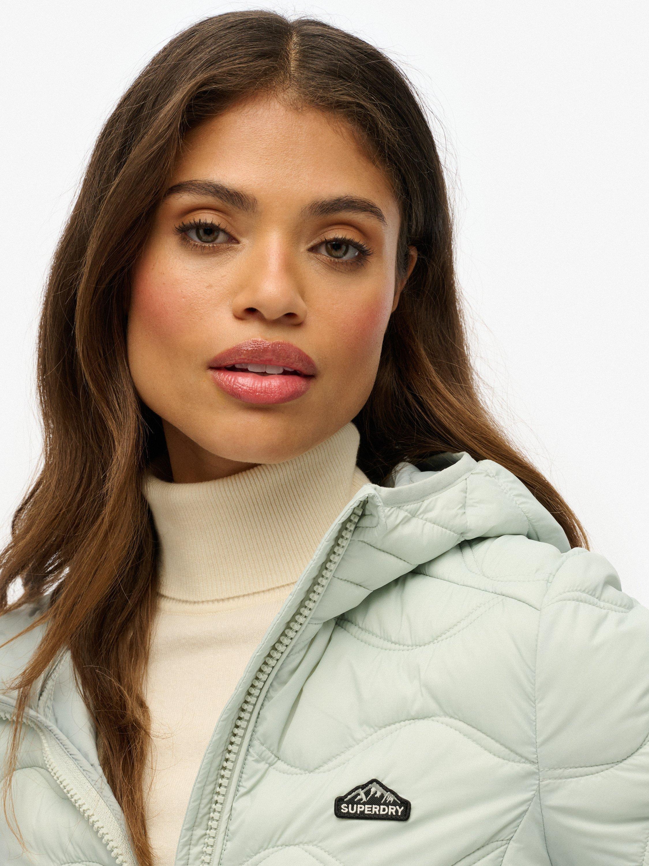 Product image 4 of 7, which shows Superdry Hooded Fuji Lite Wave Padded Jacket, Puritan Grey, 12