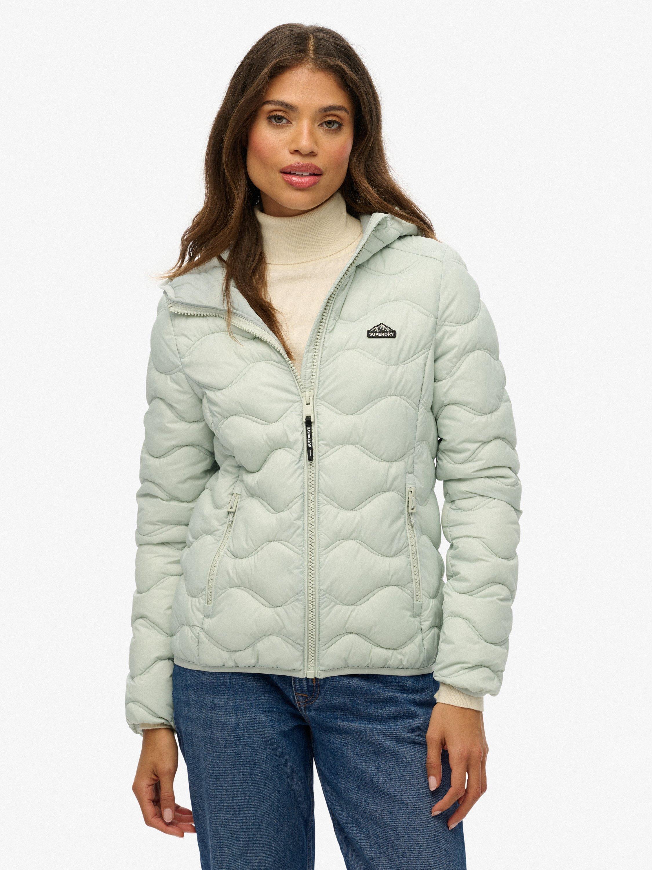 Product image 5 of 7, which shows Superdry Hooded Fuji Lite Wave Padded Jacket, Puritan Grey, 12