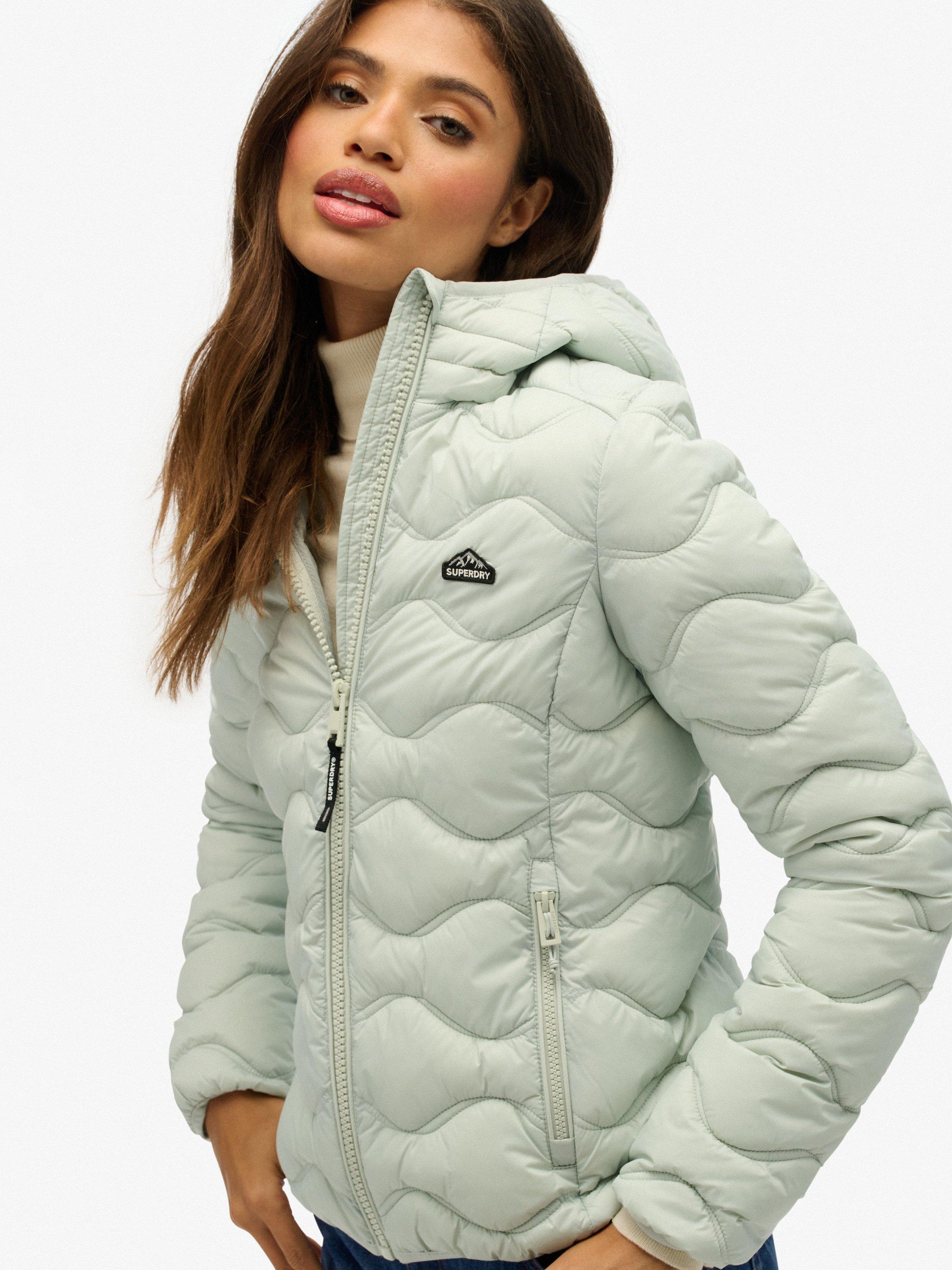 Product image 7 of 7, which shows Superdry Hooded Fuji Lite Wave Padded Jacket, Puritan Grey, 12