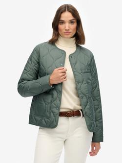 Superdry Quilted Lite Liner Jacket, Balsam Green, Balsam Green