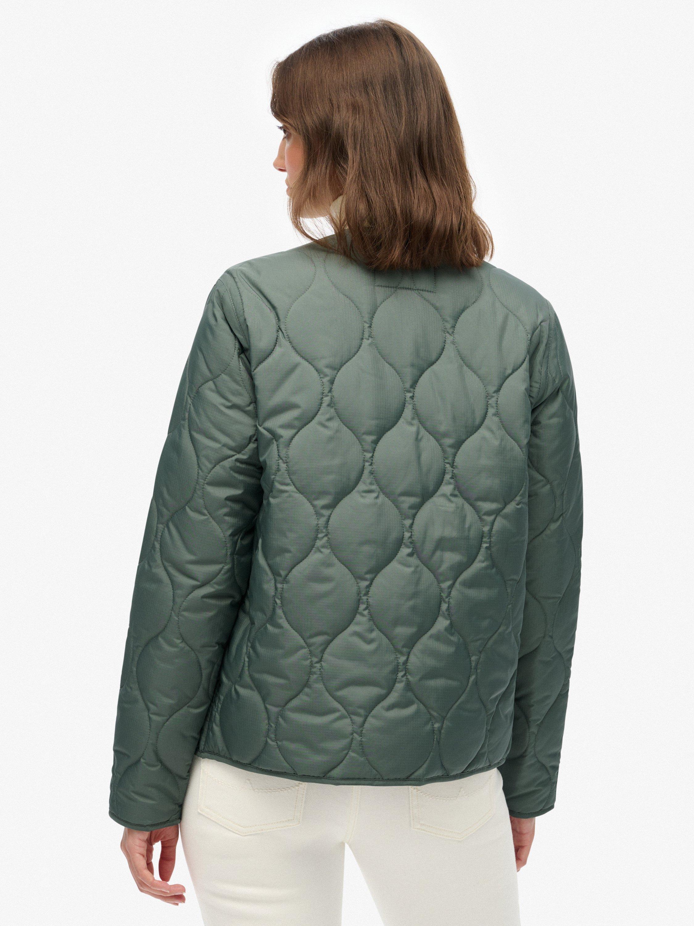 Product image 2 of 6, which shows Superdry Quilted Lite Liner Jacket, Balsam Green, 12