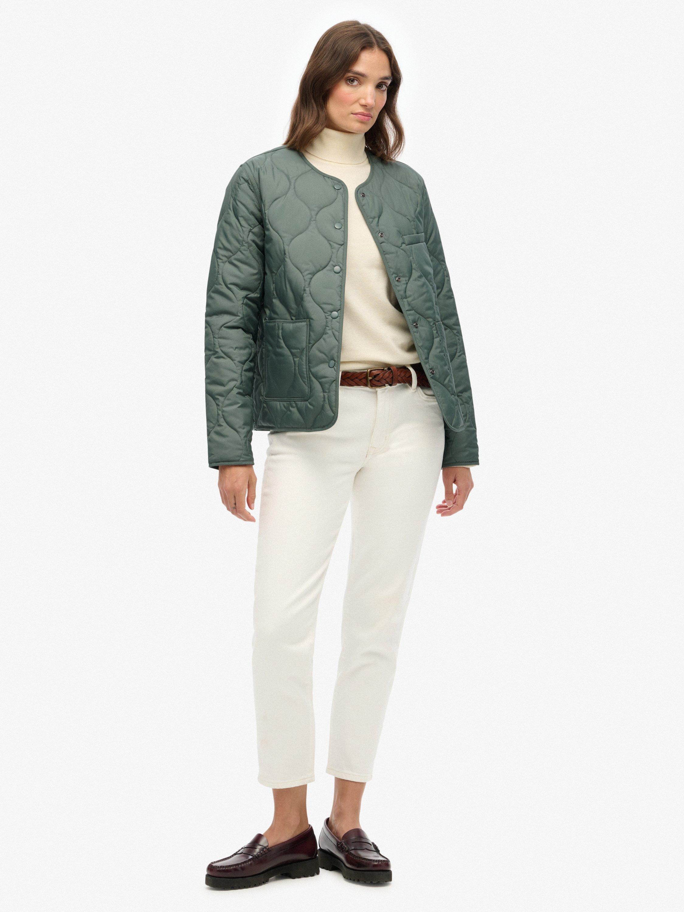 Product image 3 of 6, which shows Superdry Quilted Lite Liner Jacket, Balsam Green, 12