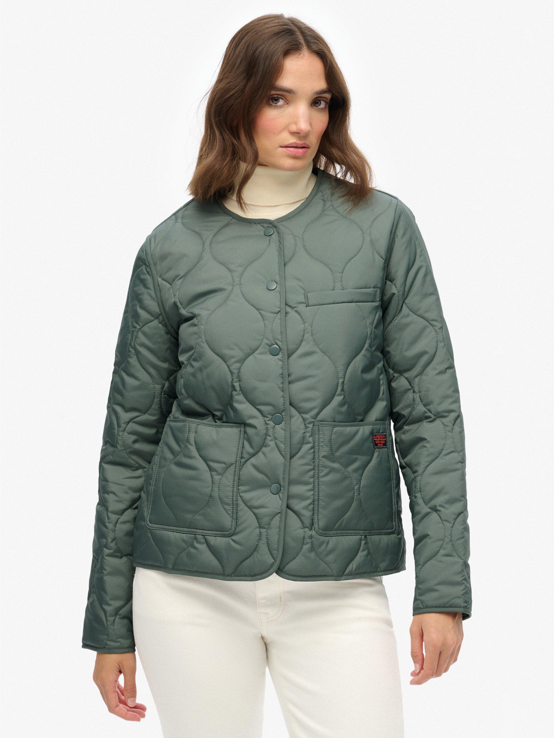 Product image 6 of 6, which shows Superdry Quilted Lite Liner Jacket, Balsam Green, 12