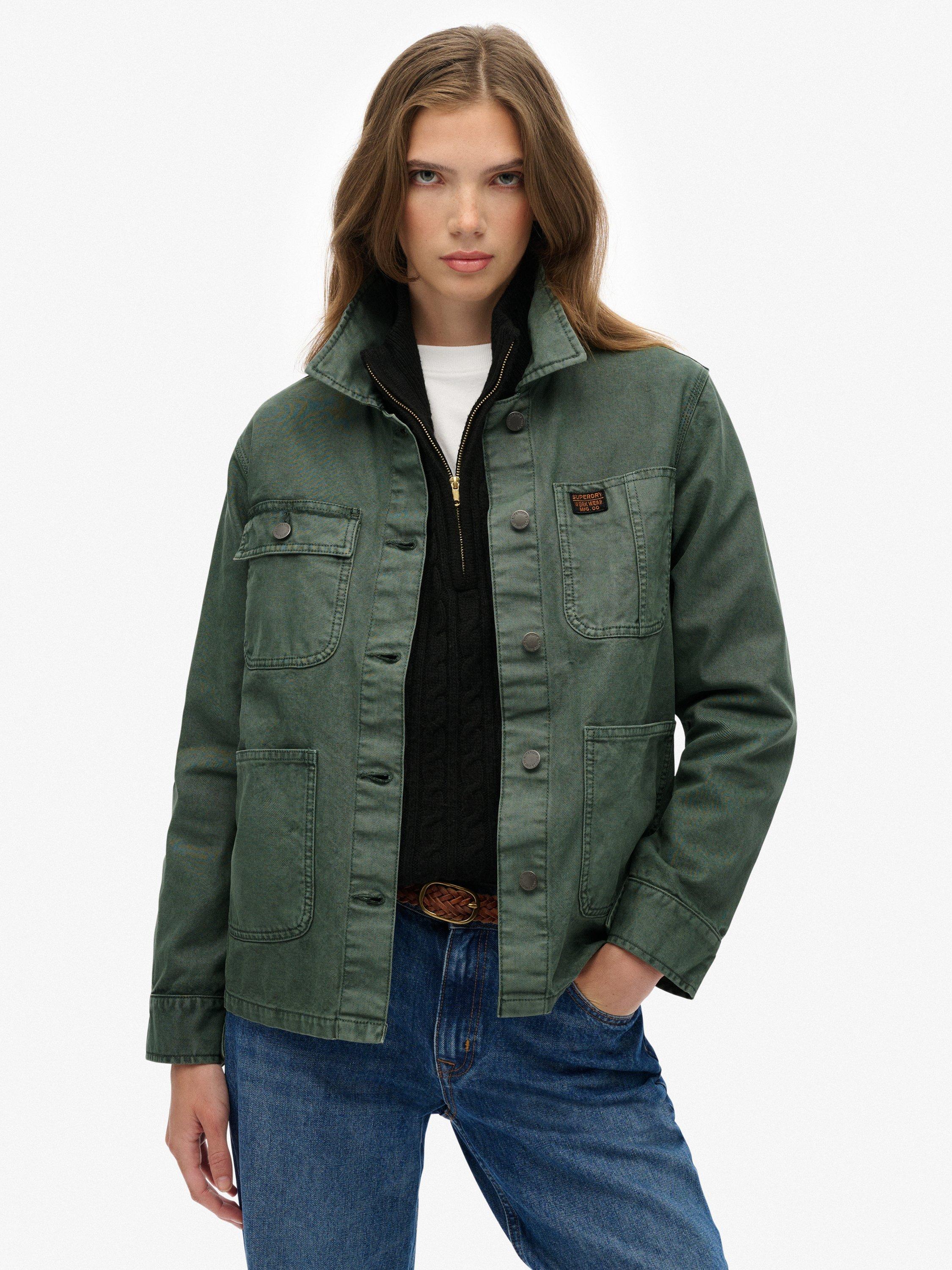 Product image 1 of 7, which shows Superdry Utility Chore Jacket, Balsam Green, 16