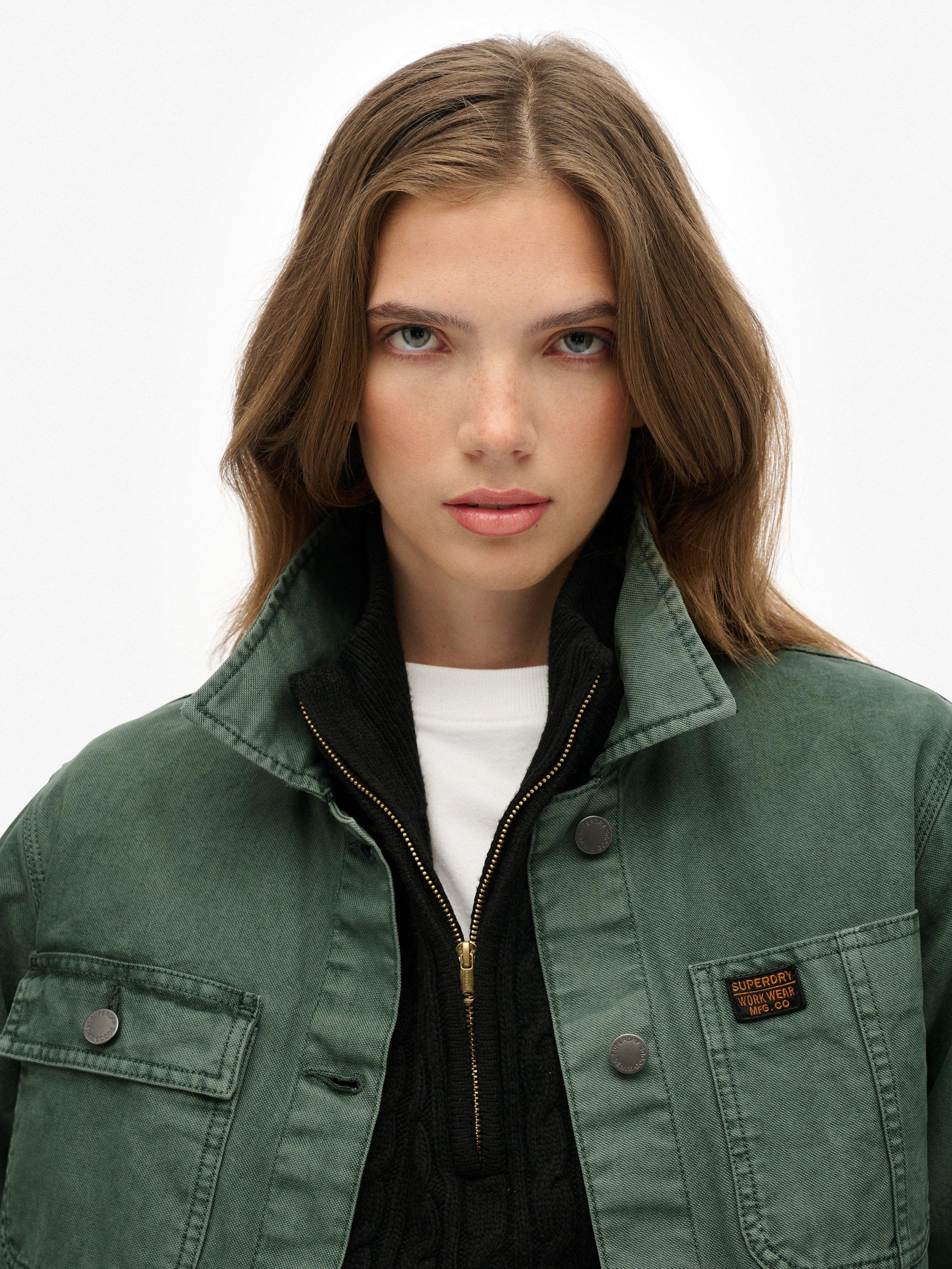 Product image 4 of 7, which shows Superdry Utility Chore Jacket, Balsam Green, 16