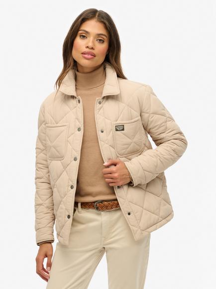 Superdry Quilted Chore Liner Jacket, Humus Beige, Humus Beige
