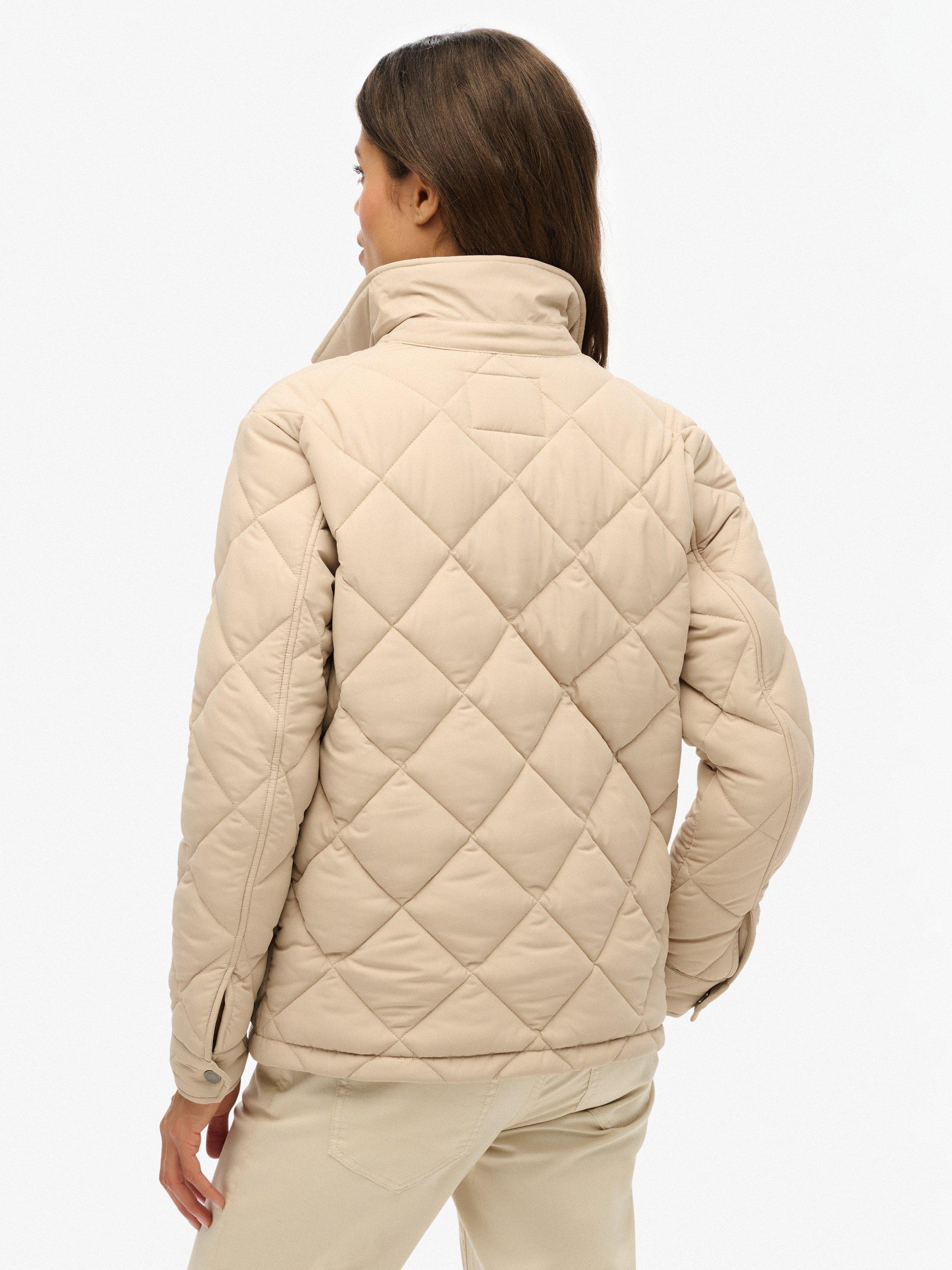 Product image 2 of 6, which shows Superdry Quilted Chore Liner Jacket, Humus Beige, 10