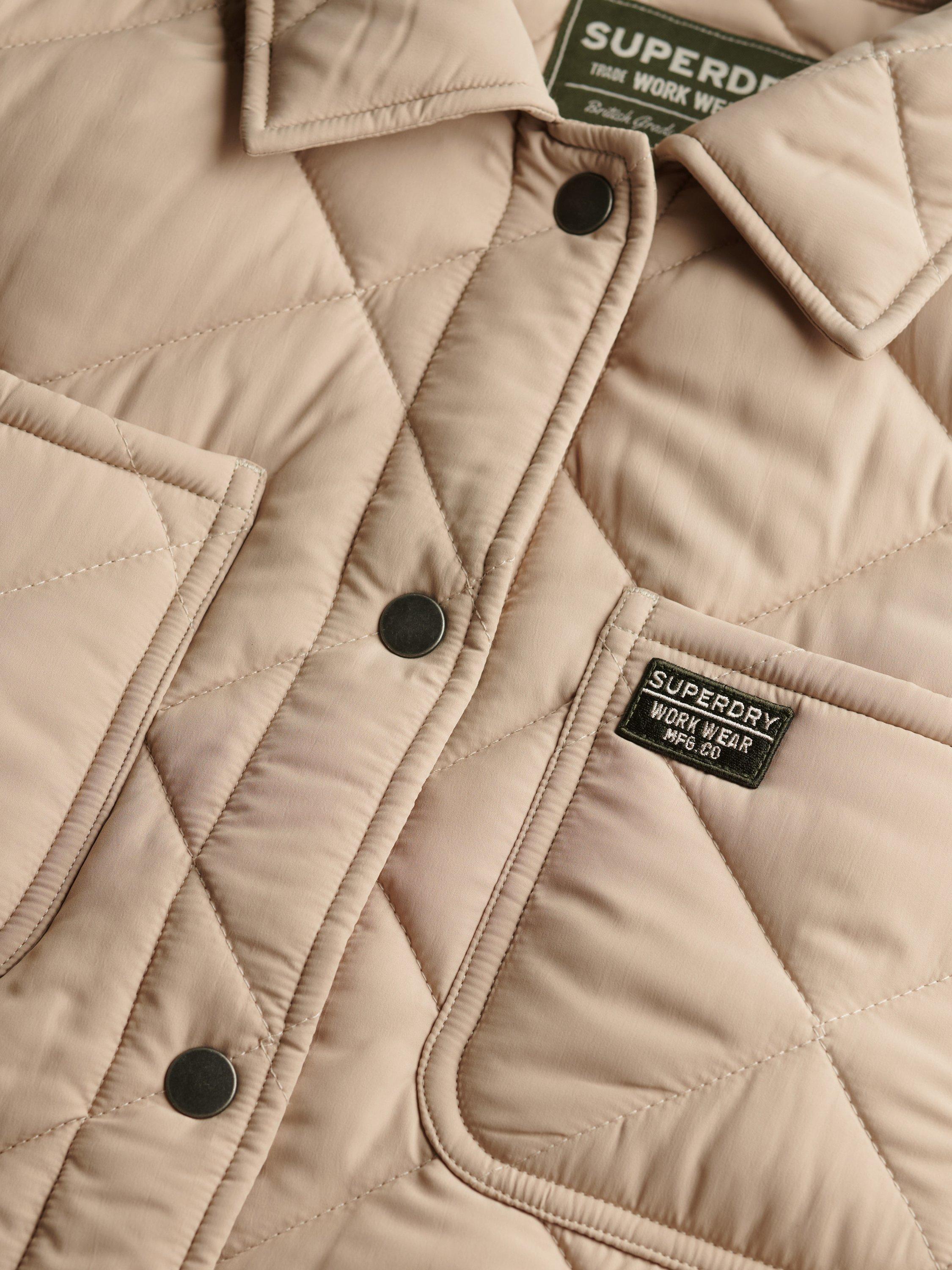 Product image 6 of 6, which shows Superdry Quilted Chore Liner Jacket, Humus Beige, 10