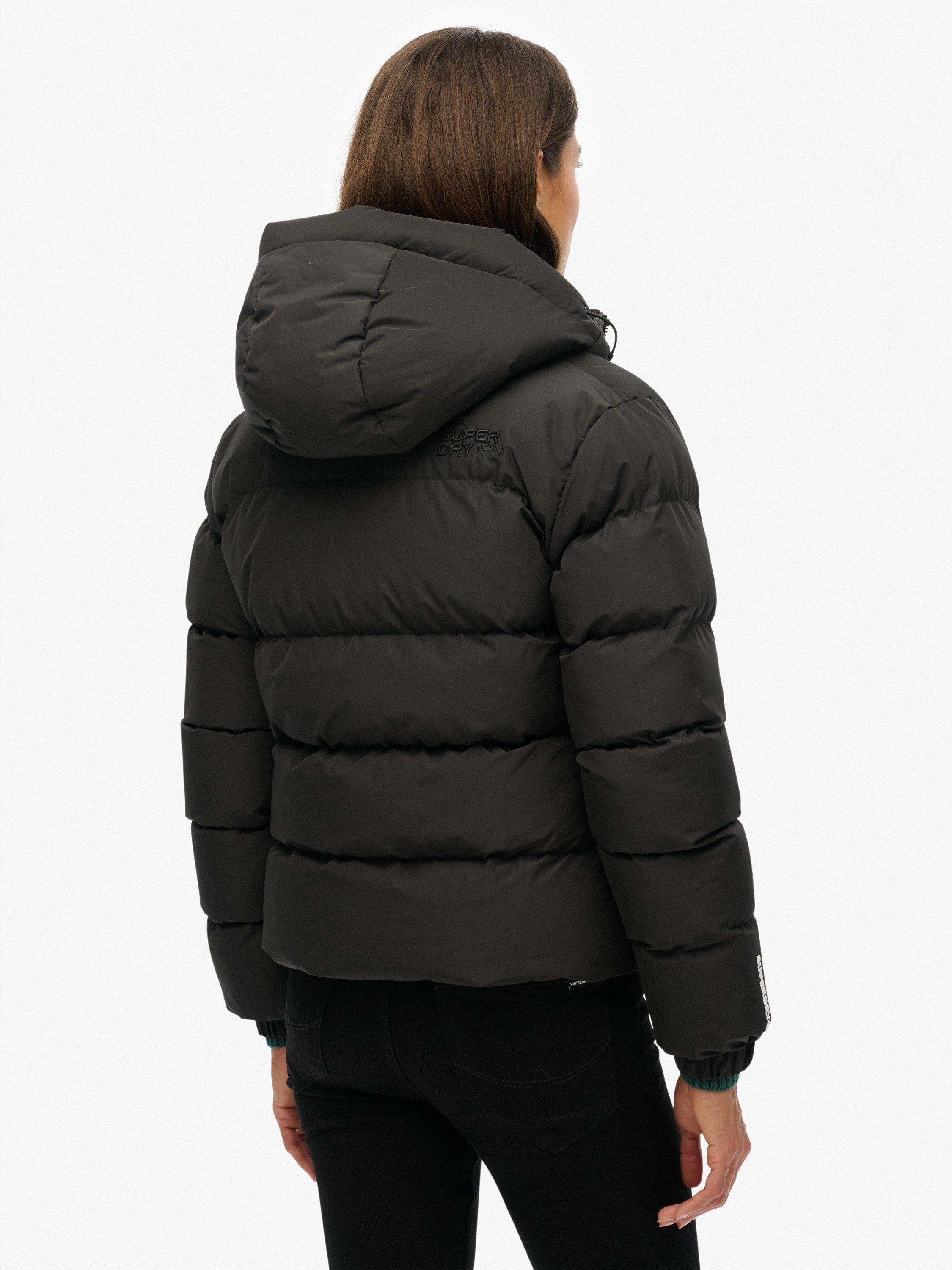 Product image 2 of 7, which shows Superdry Hooded Sports Puffer Jacket, Black, 12