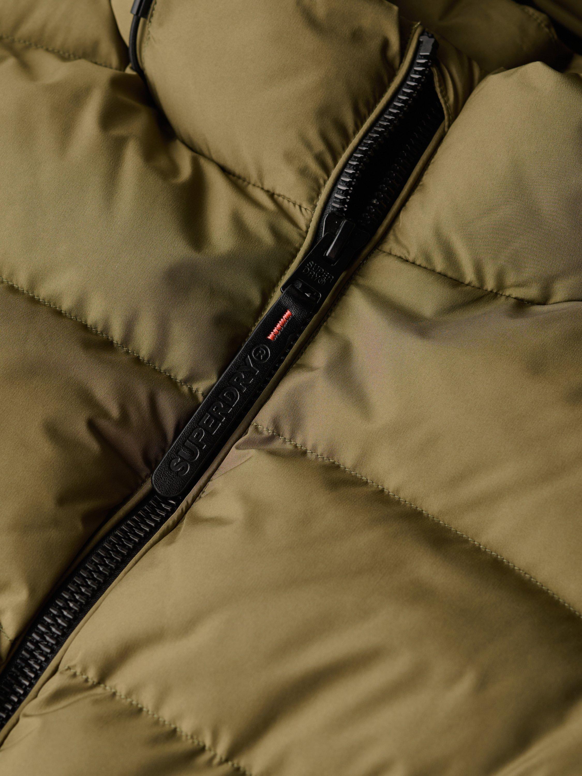 Product image 7 of 7, which shows Superdry Hooded Sports Puffer Jacket, Khaki, 10