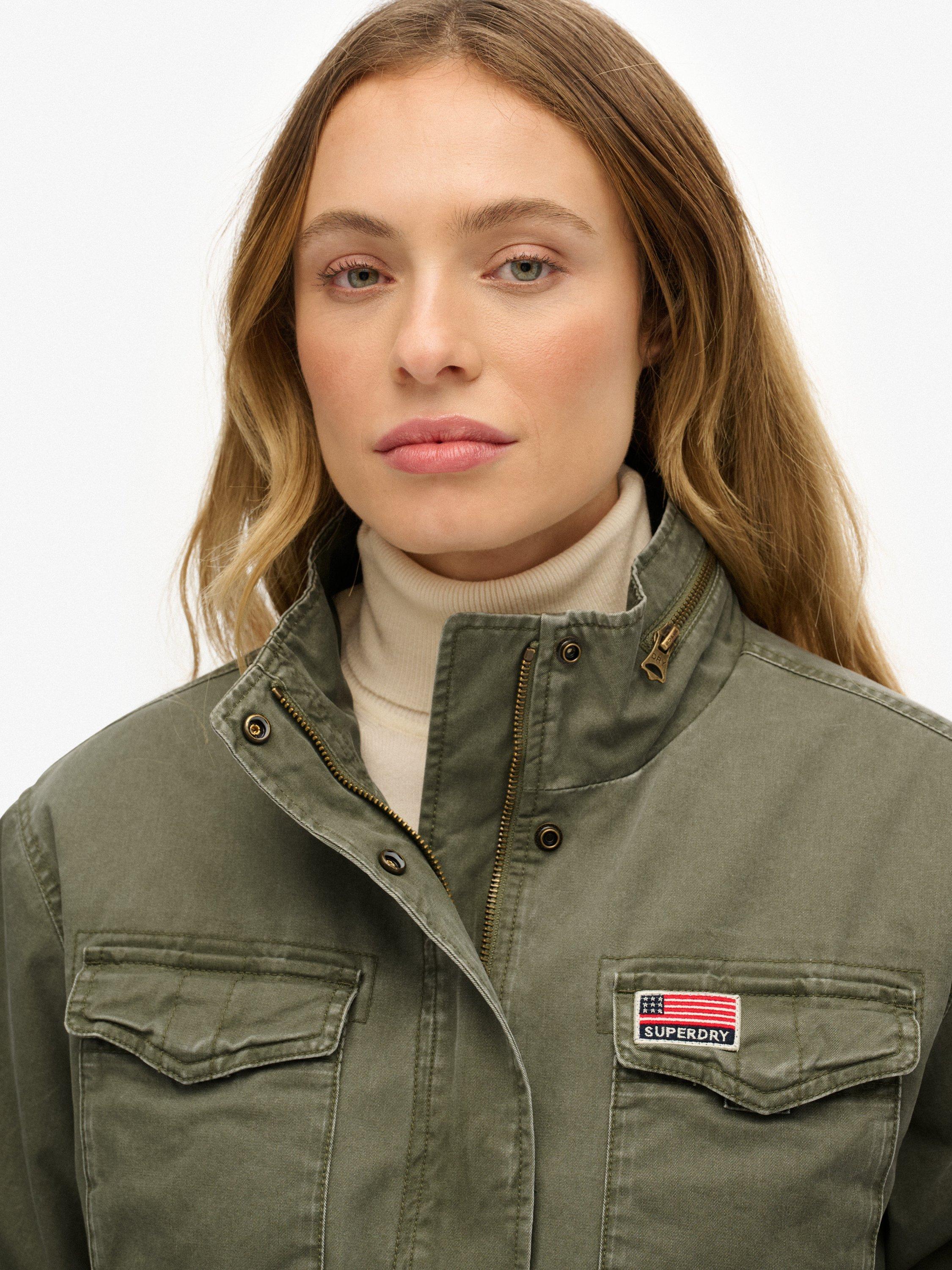 Product image 4 of 6, which shows Superdry Military Borg Jacket, Wild Khaki, 10