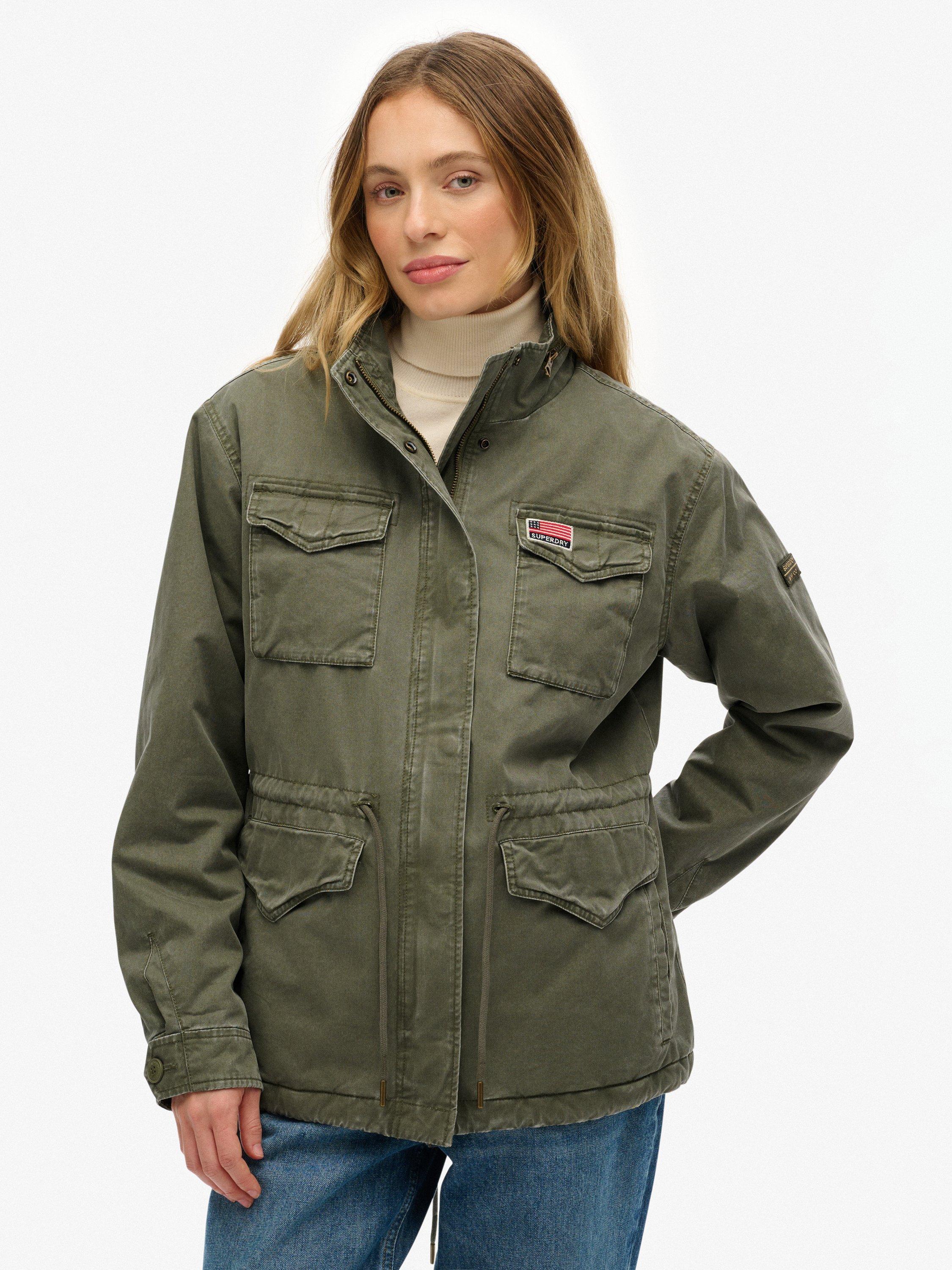 Product image 5 of 6, which shows Superdry Military Borg Jacket, Wild Khaki, 10