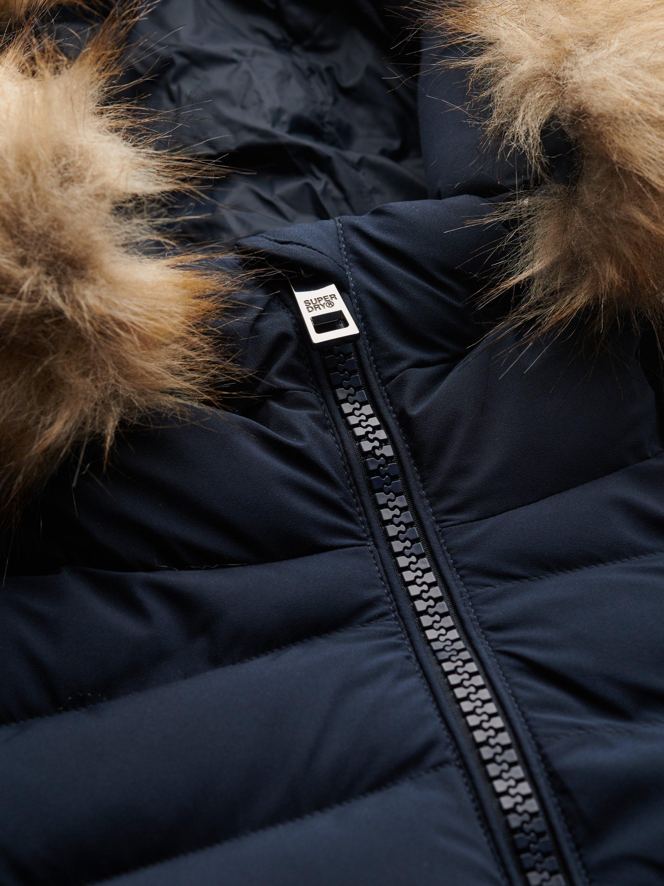 Product image 7 of 7, which shows Superdry Fuji Faux Fur Hood Padded Jacket, Eclipse Navy, 16
