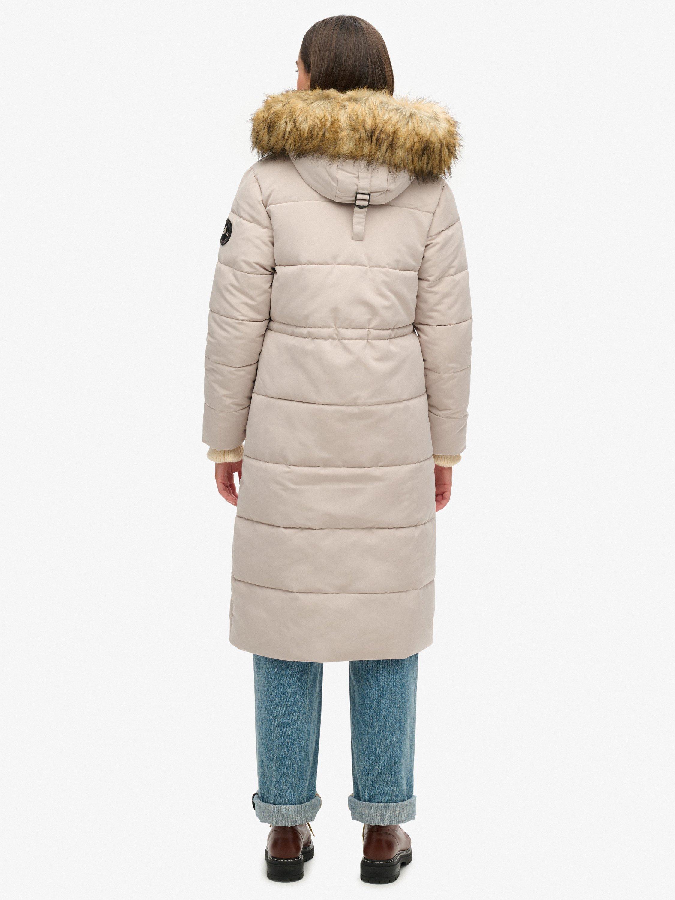 Product image 2 of 5, which shows Superdry Everest Longline Puffer Coat, Chateau Grey, 16