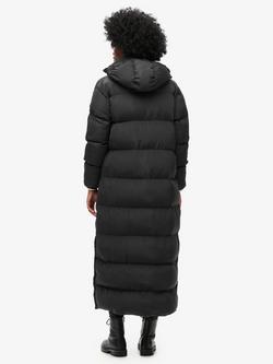 Superdry Maxi Hooded Puffer Coat, Black - view 2, Black