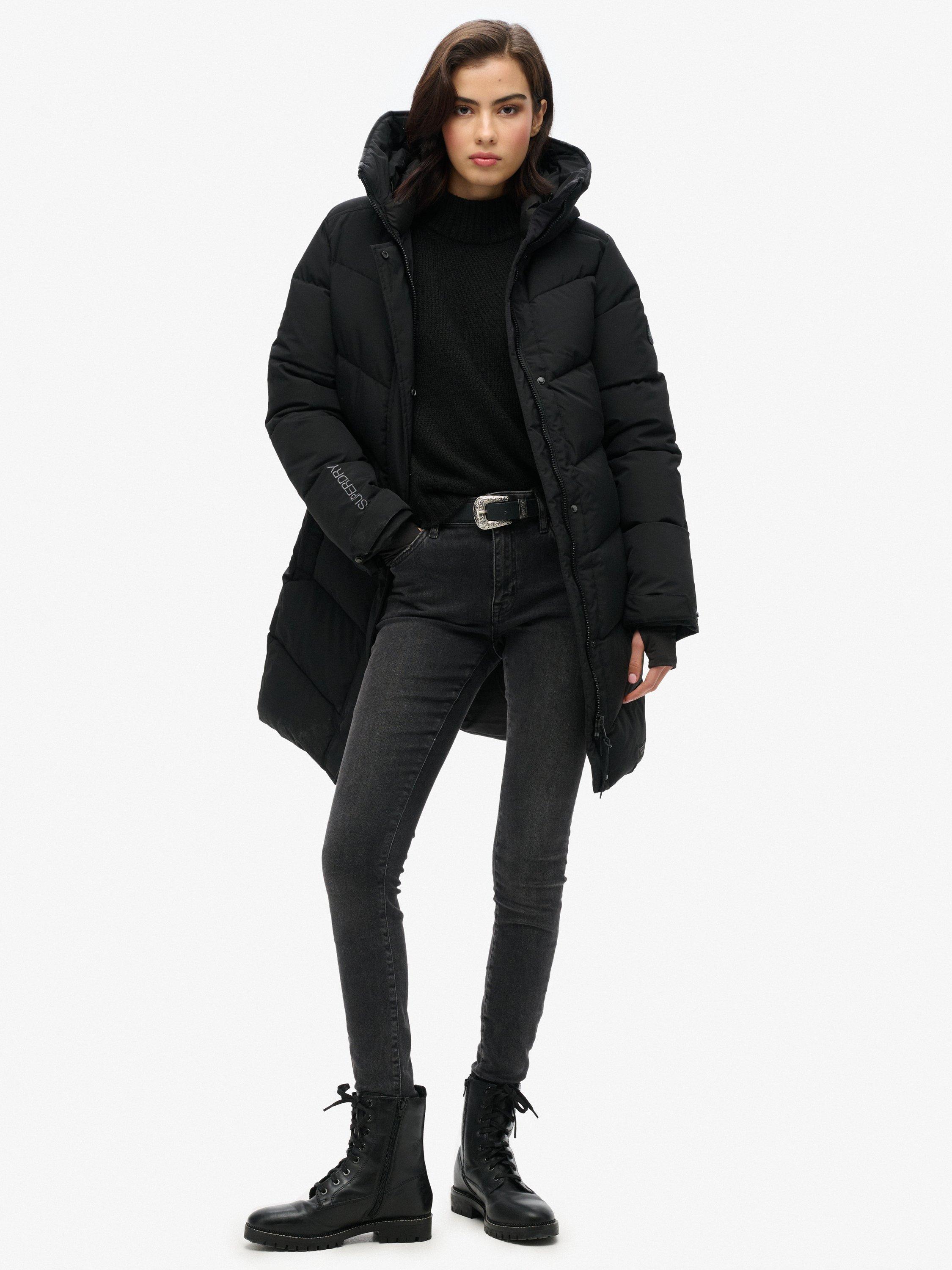 Product image 3 of 5, which shows Superdry City Chevron Padded Parka, Black, 16