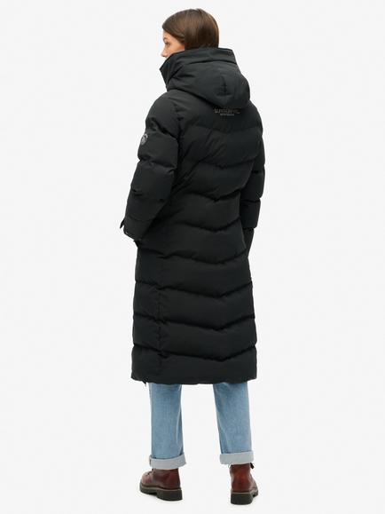 Superdry City Chevron Padded Longline Jacket, Black - view 2, Black