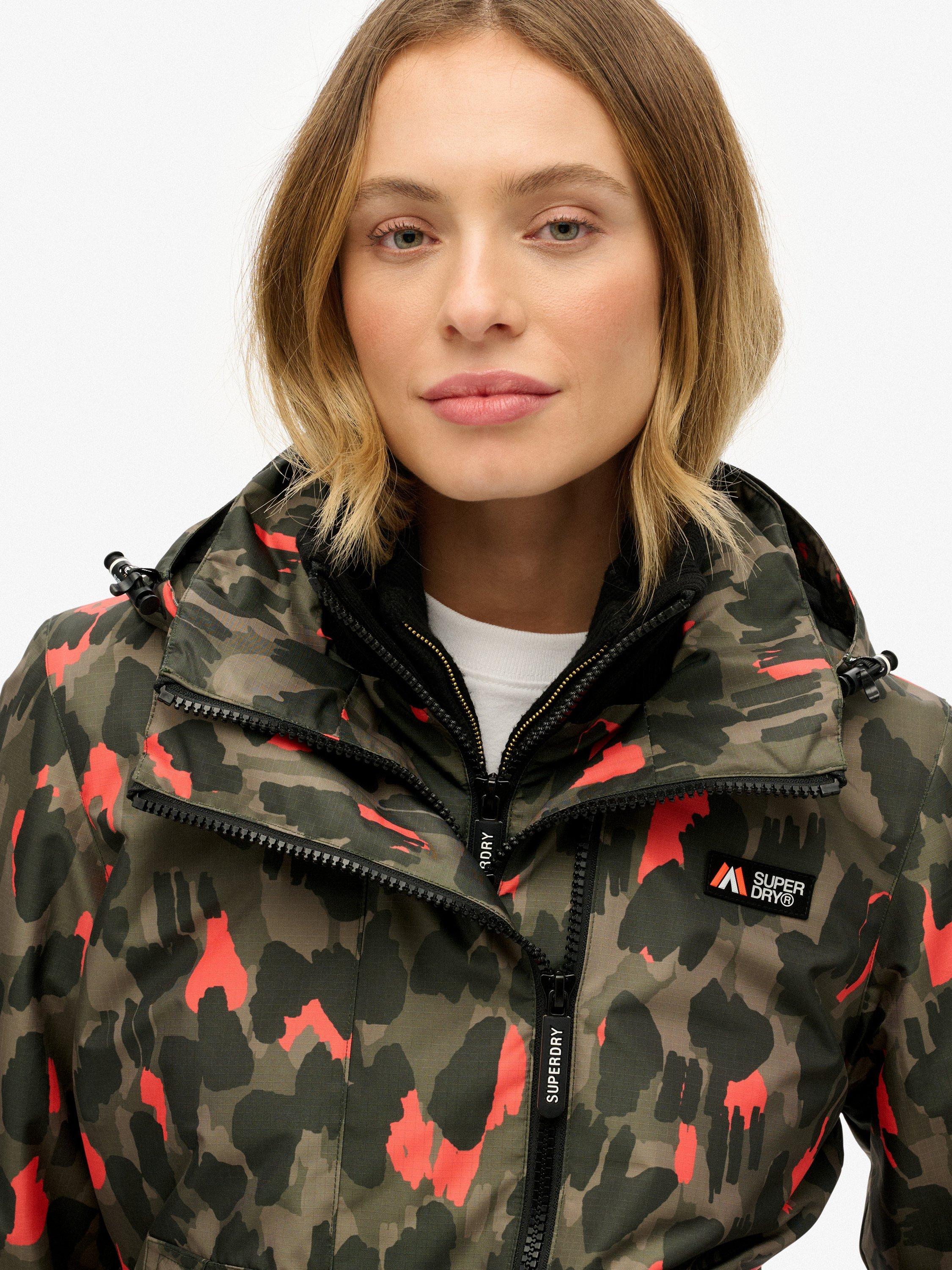Product image 3 of 6, which shows Superdry Hooded Mountain Windbreaker Jacket, Animal Camo, 16