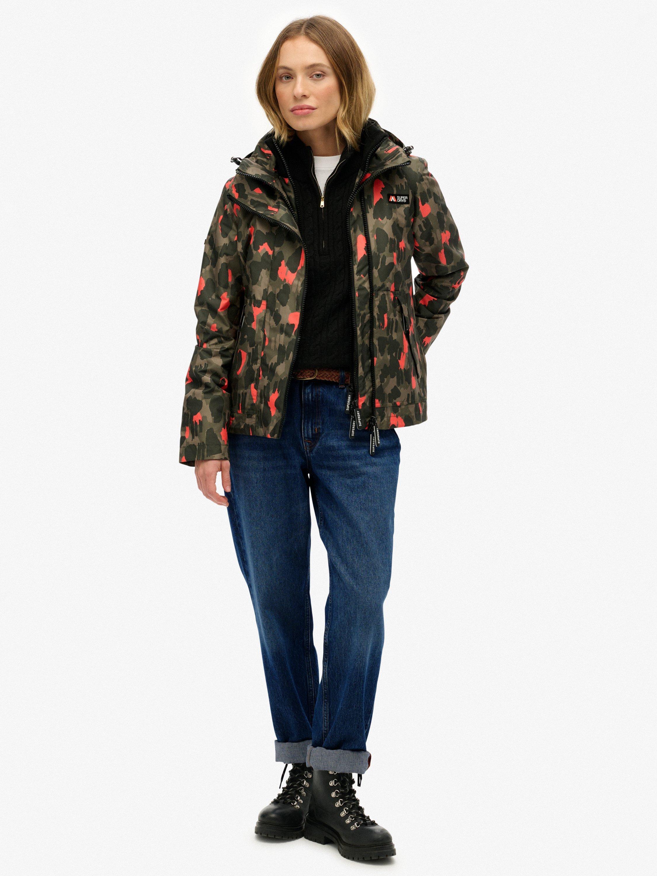 Product image 4 of 6, which shows Superdry Hooded Mountain Windbreaker Jacket, Animal Camo, 16