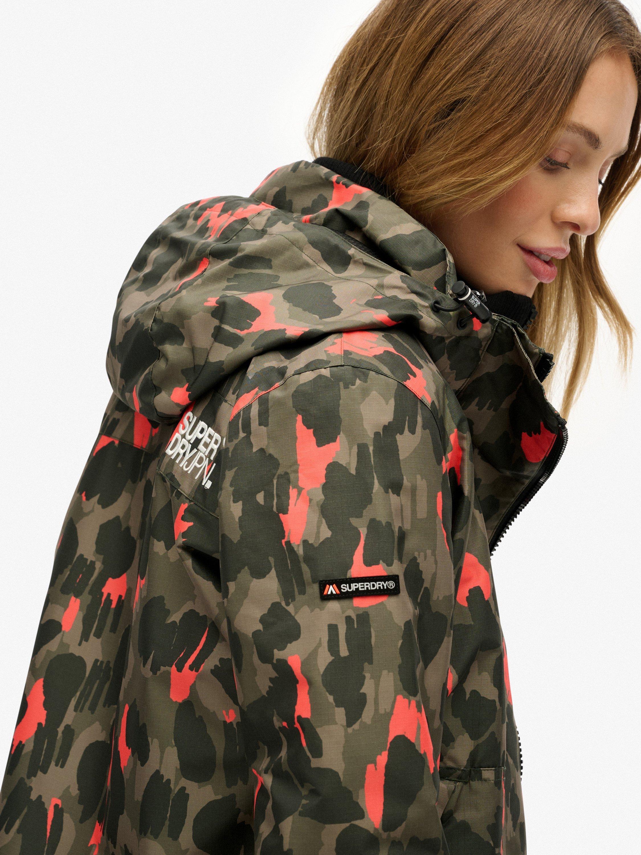 Product image 6 of 6, which shows Superdry Hooded Mountain Windbreaker Jacket, Animal Camo, 16