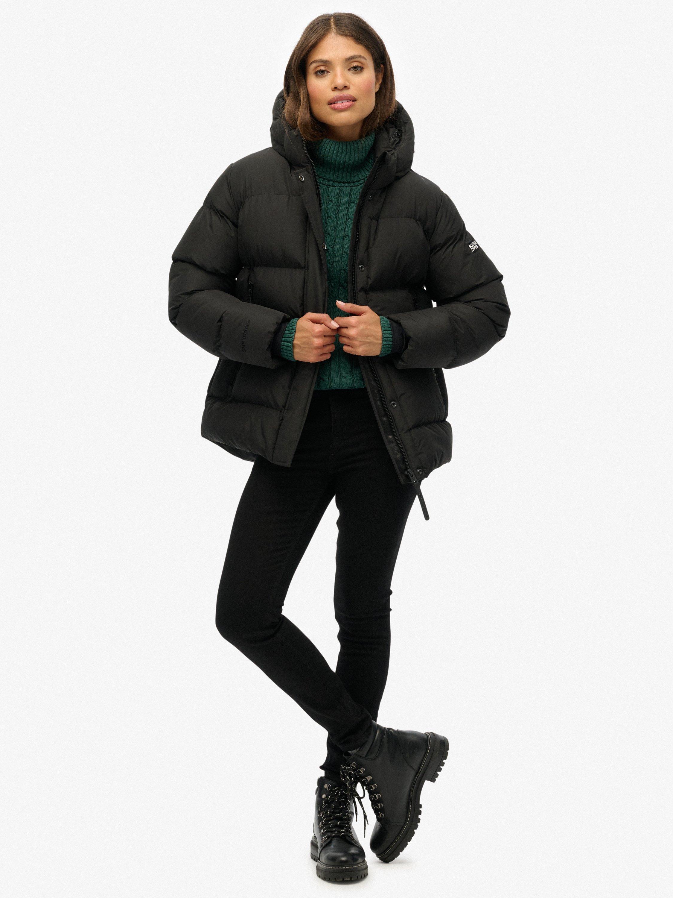 Product image 3 of 7, which shows Superdry Hooded 5 Baffle Sports Puffer Jacket, Black, 10