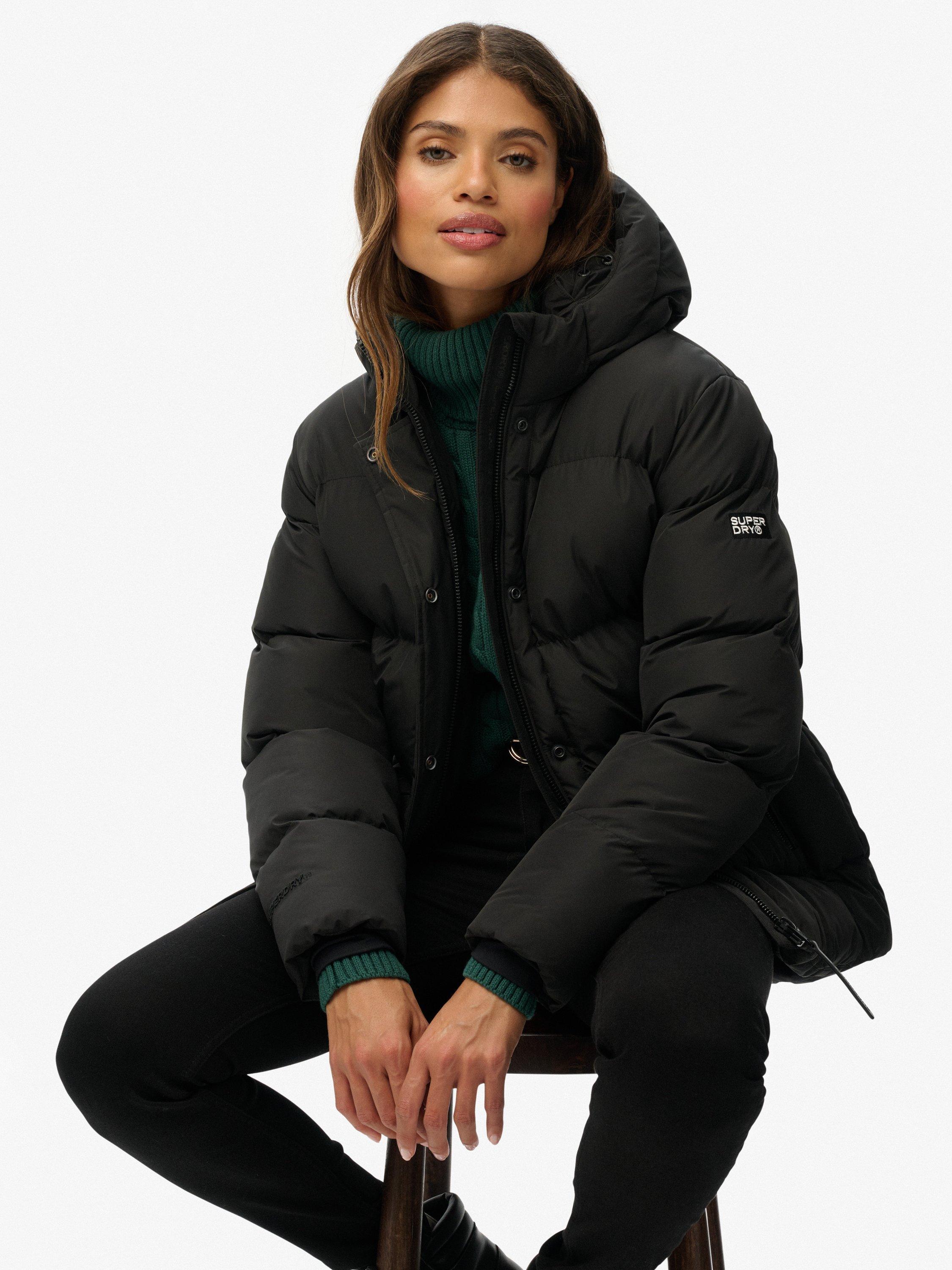 Product image 4 of 7, which shows Superdry Hooded 5 Baffle Sports Puffer Jacket, Black, 10