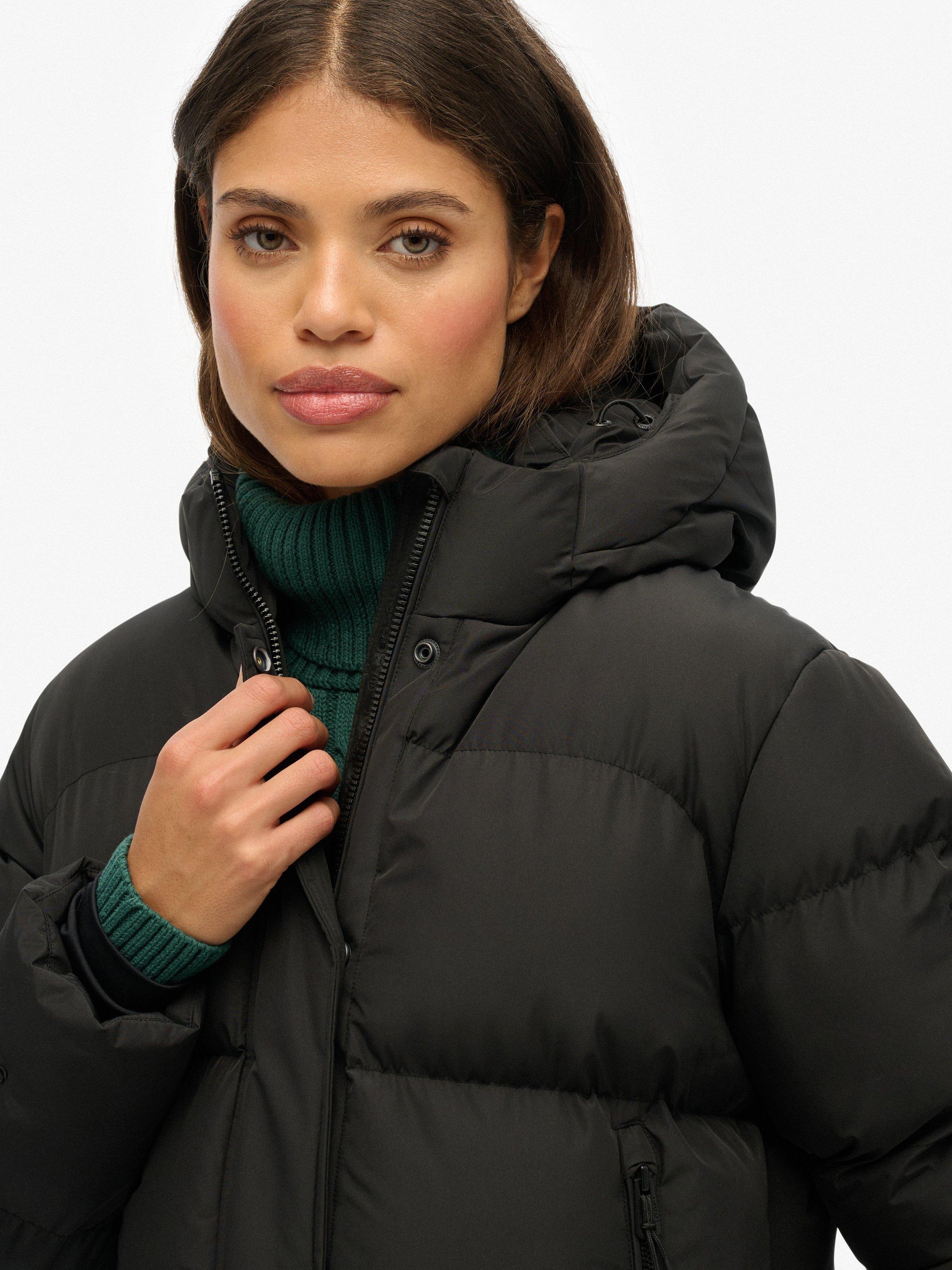 Product image 5 of 7, which shows Superdry Hooded 5 Baffle Sports Puffer Jacket, Black, 10