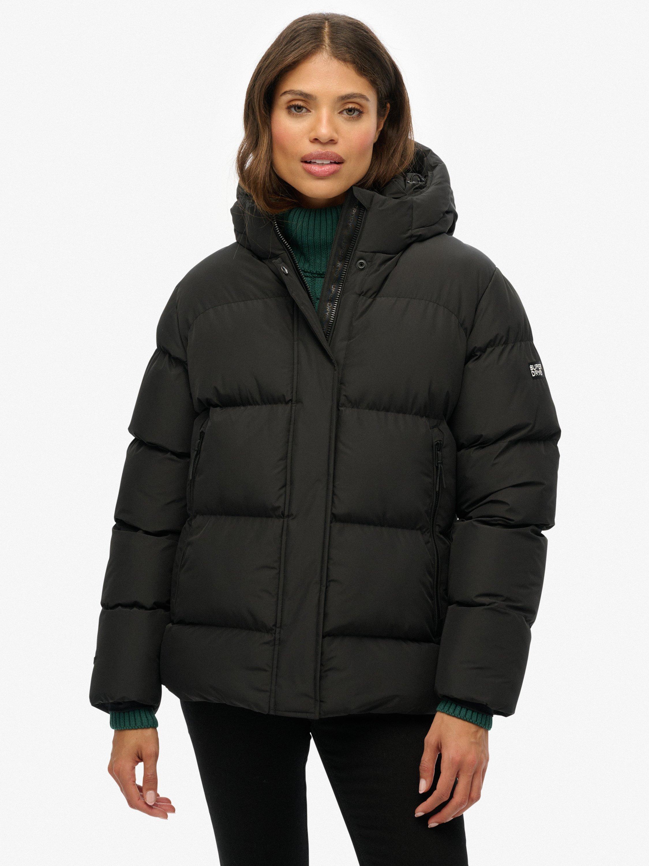 Product image 6 of 7, which shows Superdry Hooded 5 Baffle Sports Puffer Jacket, Black, 10
