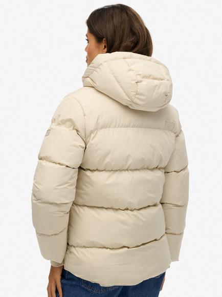 Superdry Hooded 5 Baffle Sports Puffer Jacket, Oat Bran - view 2, Oat Bran