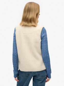 Superdry Outdoor Fleece Gilet, Ecru - view 2, Ecru