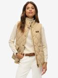 Superdry Corduroy Trimmed Liner Gilet, Shaker Beige