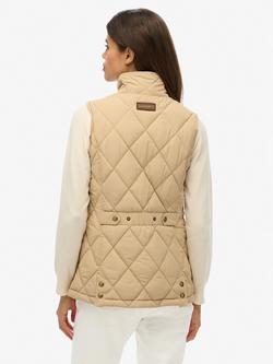 Superdry Corduroy Trimmed Liner Gilet, Shaker Beige - view 2, Shaker Beige