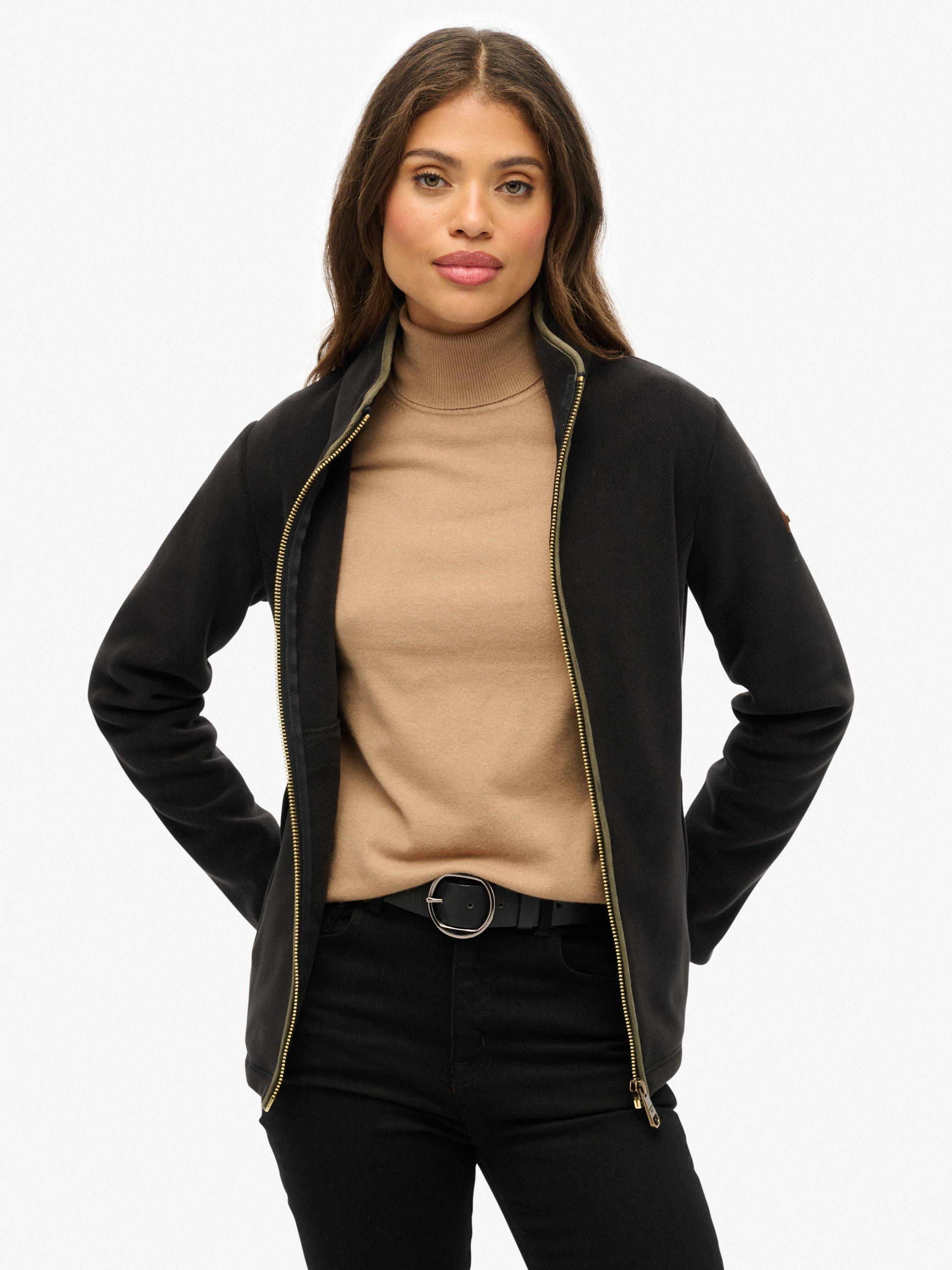 Product image 1 of 6, which shows Superdry Estate Full Zip Fleece, Black, 14