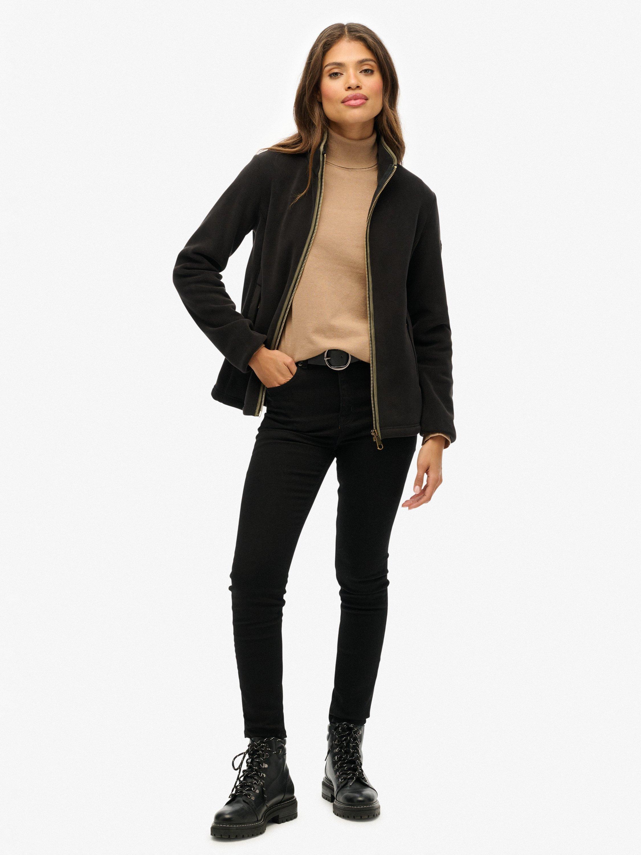 Product image 3 of 6, which shows Superdry Estate Full Zip Fleece, Black, 14