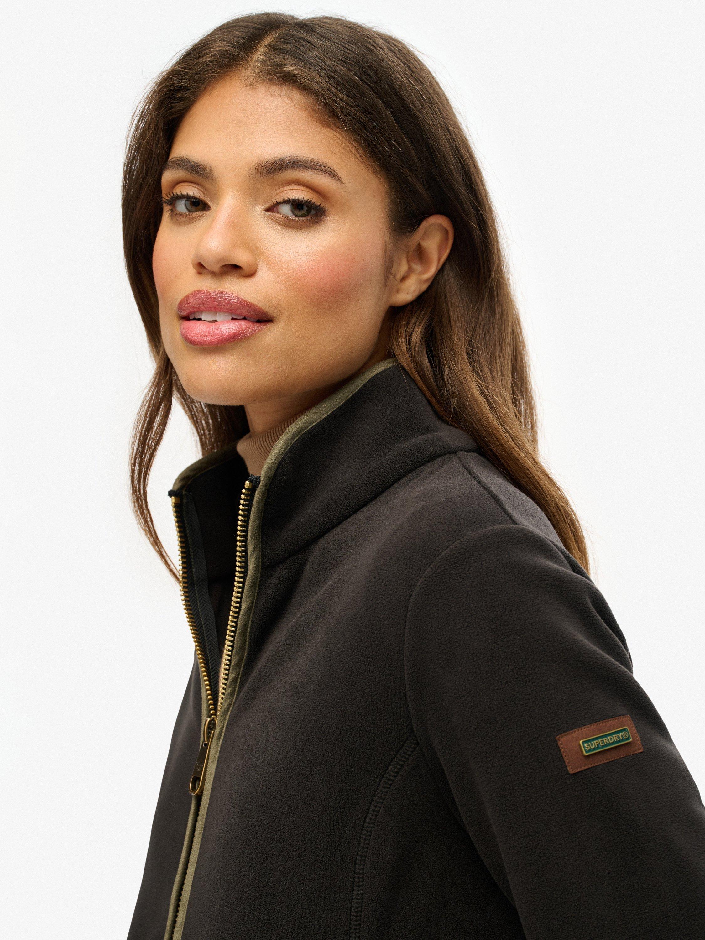 Product image 4 of 6, which shows Superdry Estate Full Zip Fleece, Black, 14