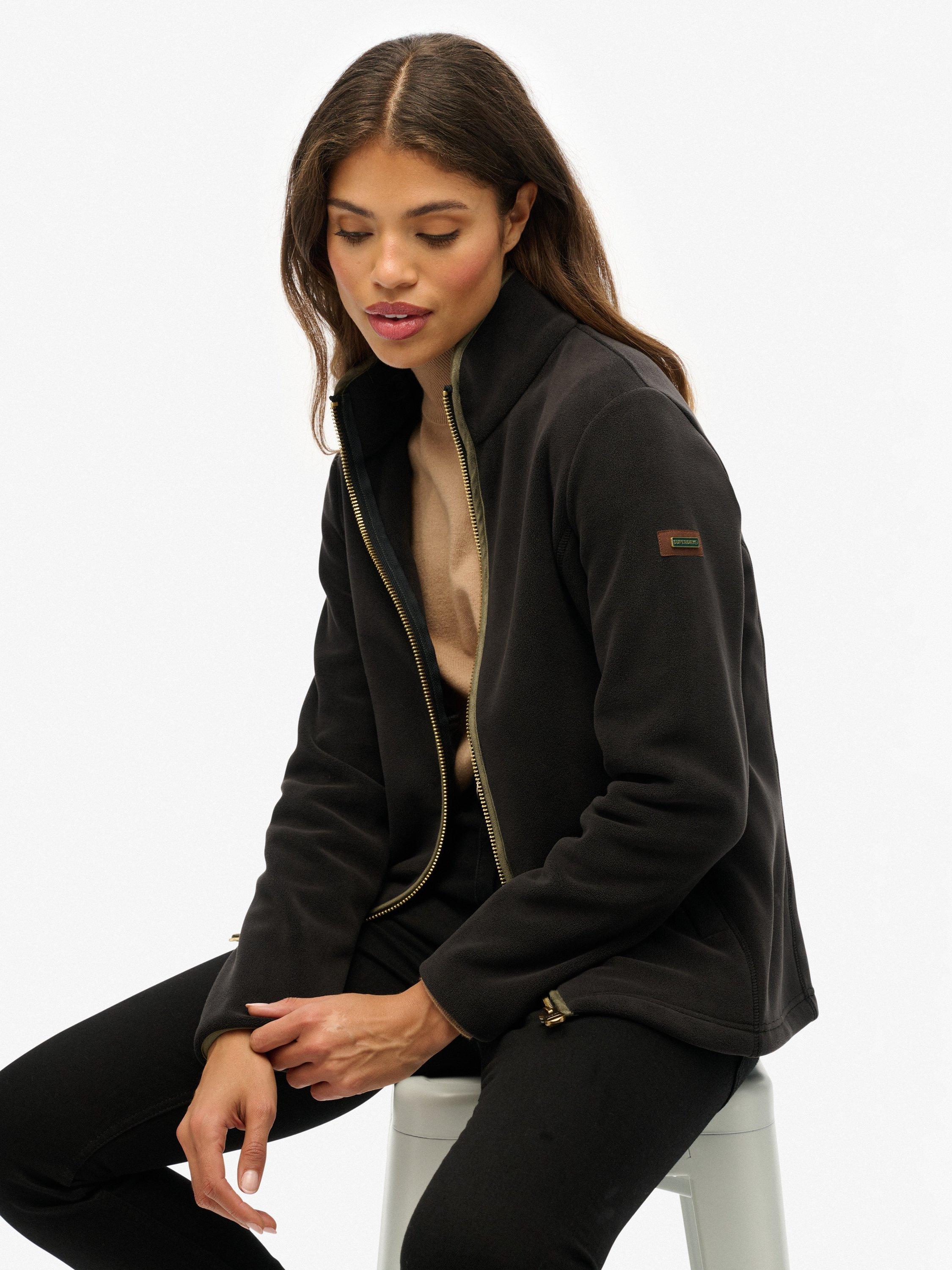 Product image 5 of 6, which shows Superdry Estate Full Zip Fleece, Black, 14