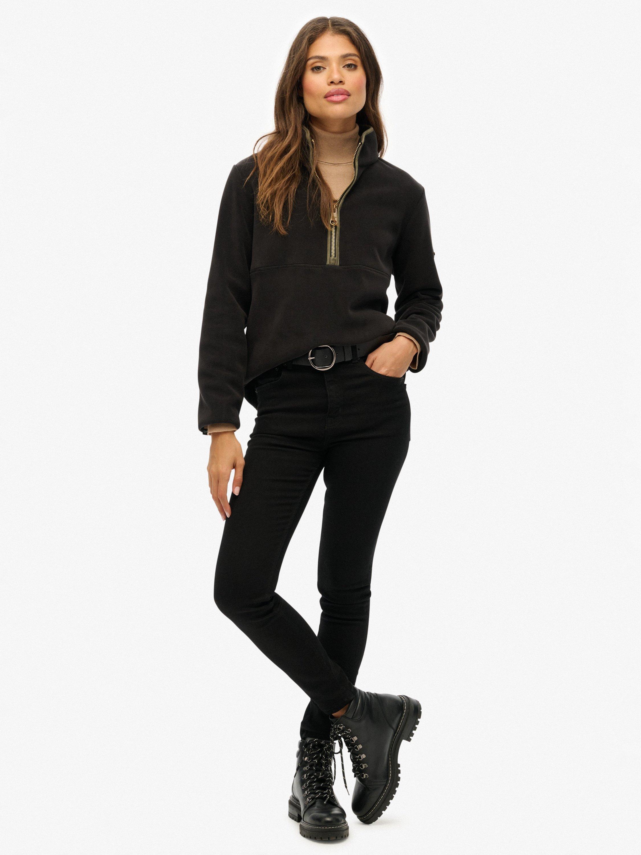 Product image 2 of 4, which shows Superdry Estate Half Zip Fleece, Black, 16