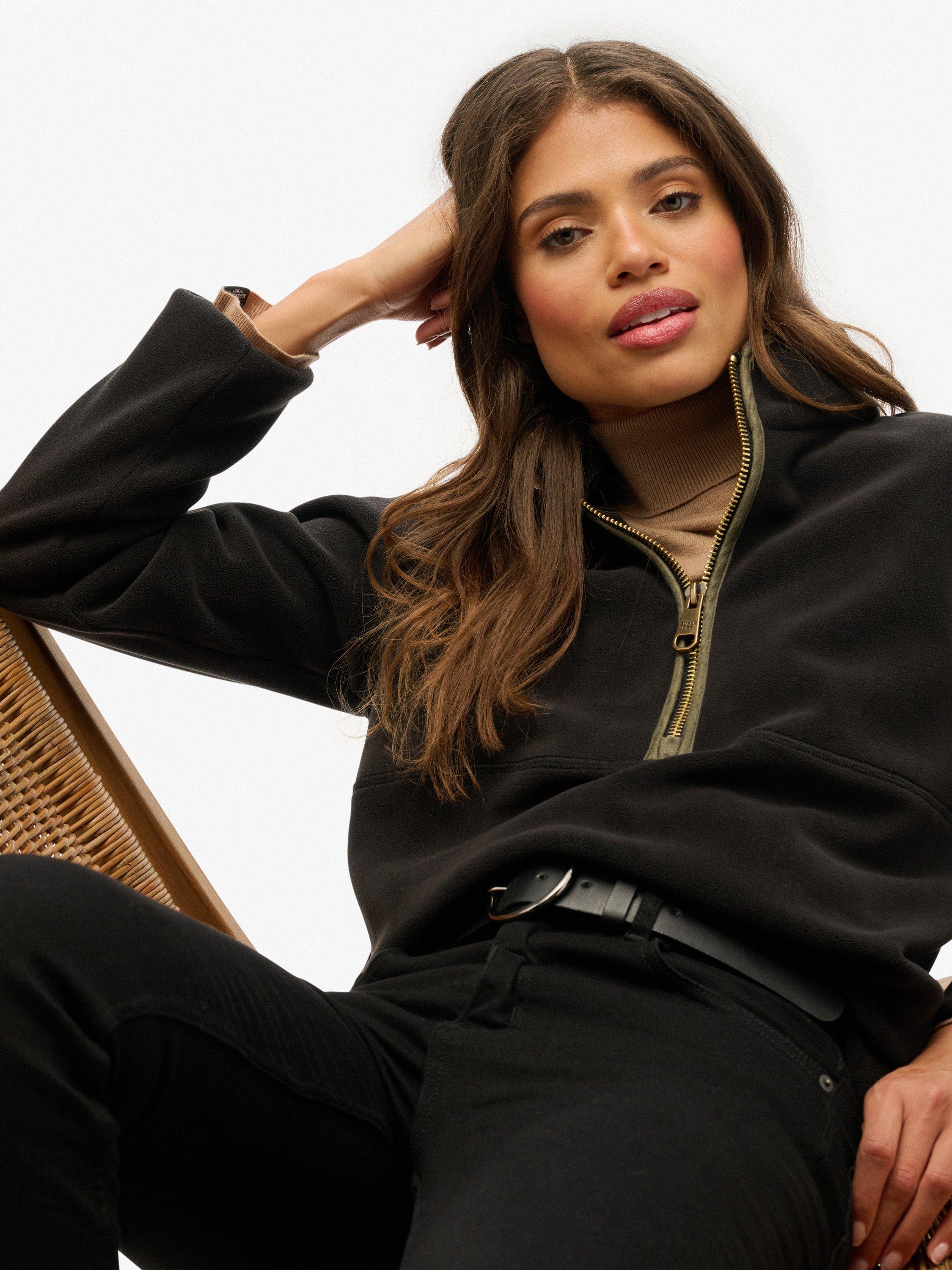 Product image 4 of 4, which shows Superdry Estate Half Zip Fleece, Black, 16