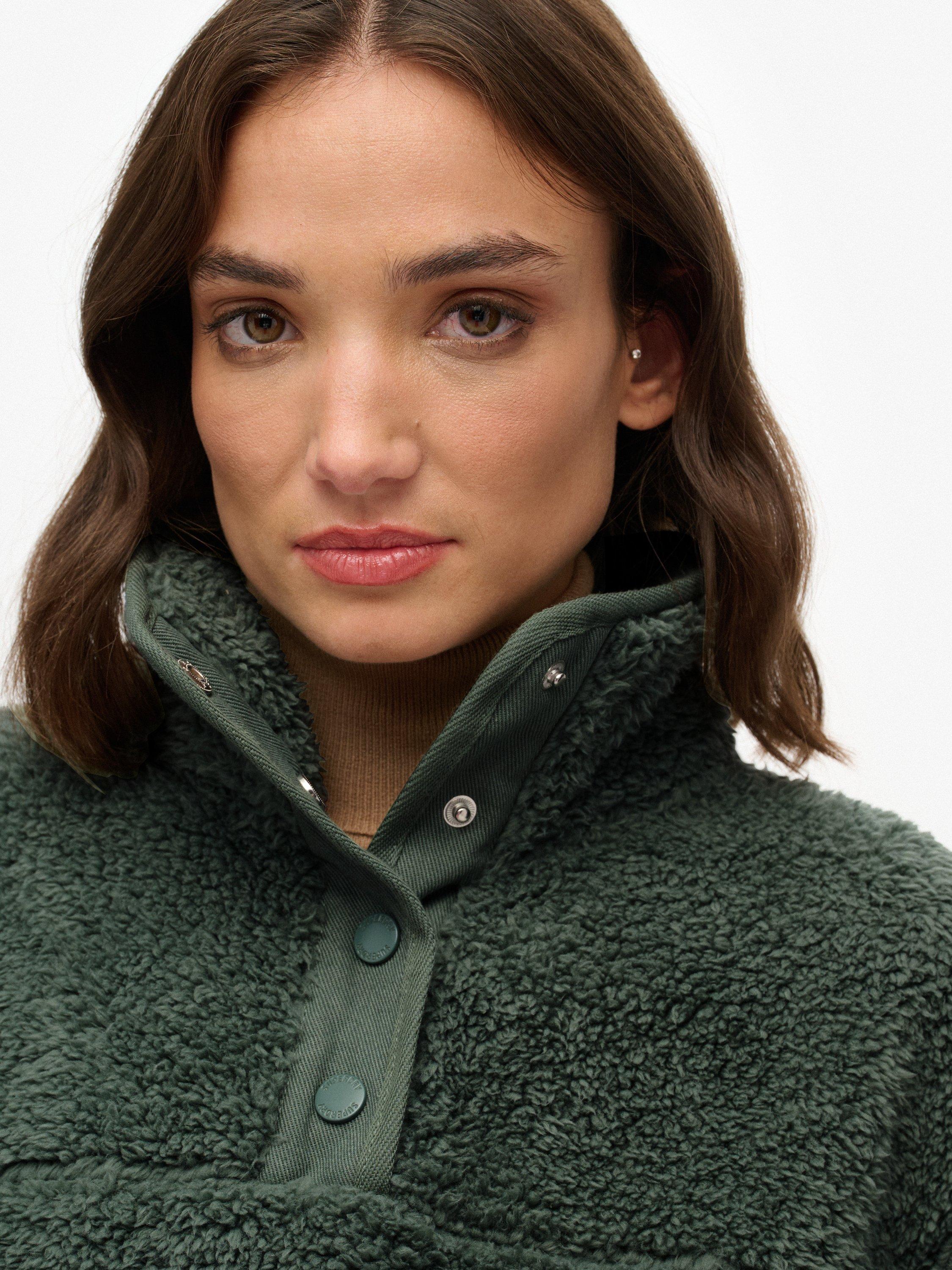 Product image 4 of 6, which shows Superdry Super Soft 1/2 Zip Jumper, Laurel Khaki, 10
