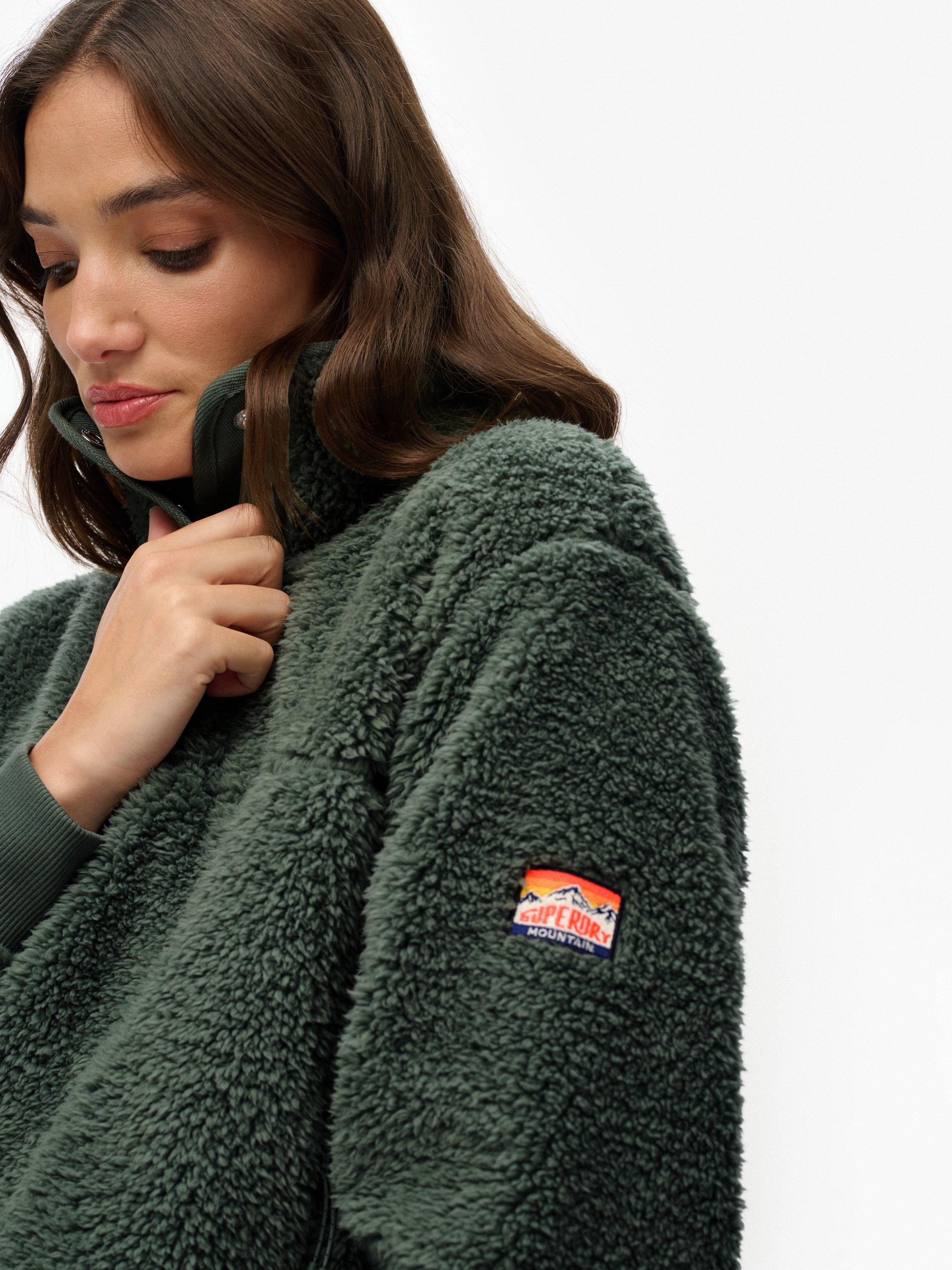 Product image 5 of 6, which shows Superdry Super Soft 1/2 Zip Jumper, Laurel Khaki, 10