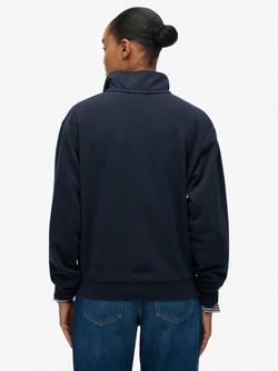 Superdry Essential Logo Garment Dye 1/2 Zip Jumper - view 2, Eclipse Navy
